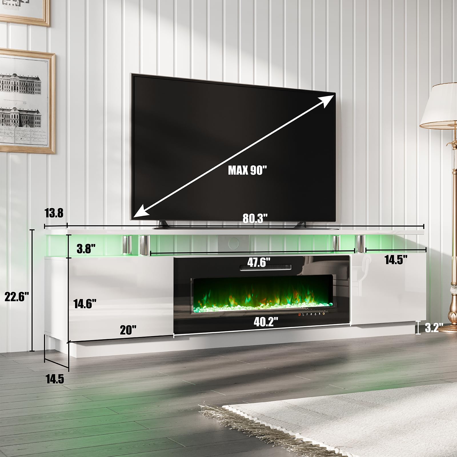 Fireplace TV Stand with 36" Fireplace,