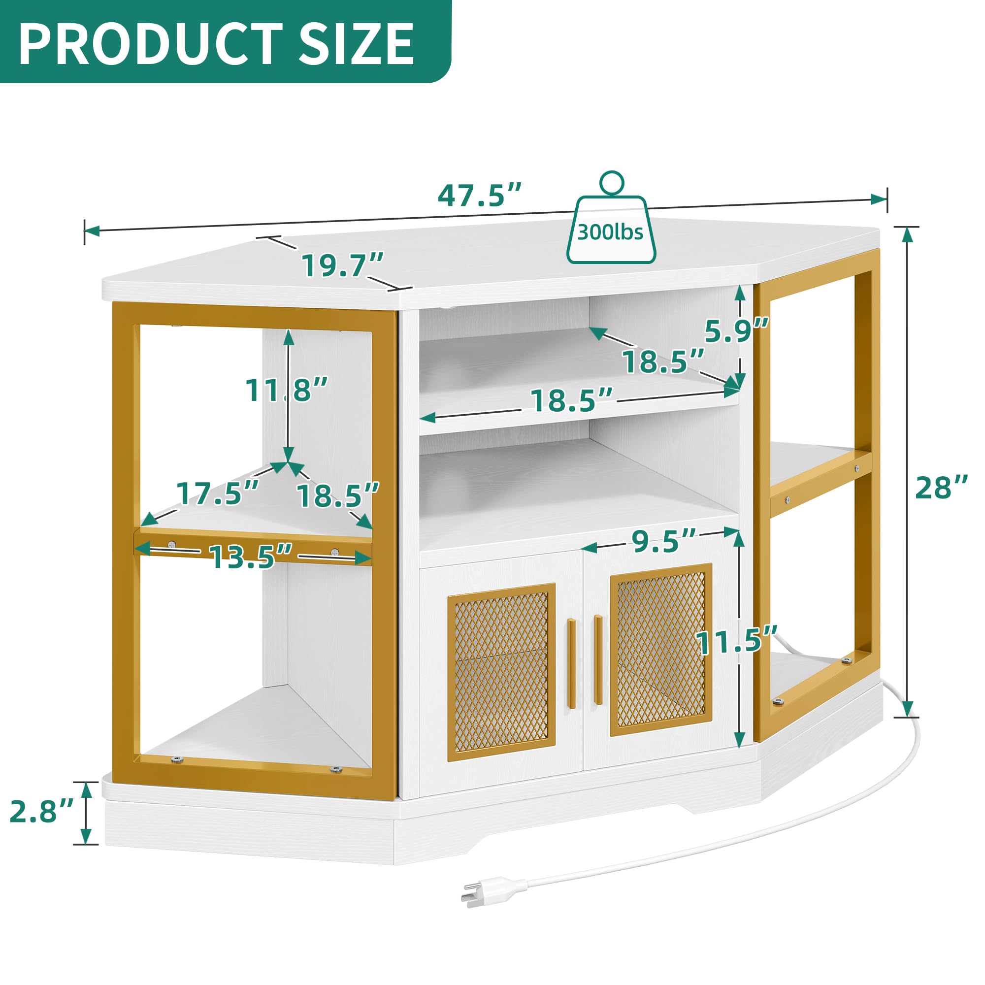 Corner TV Stand with Entertainment Center