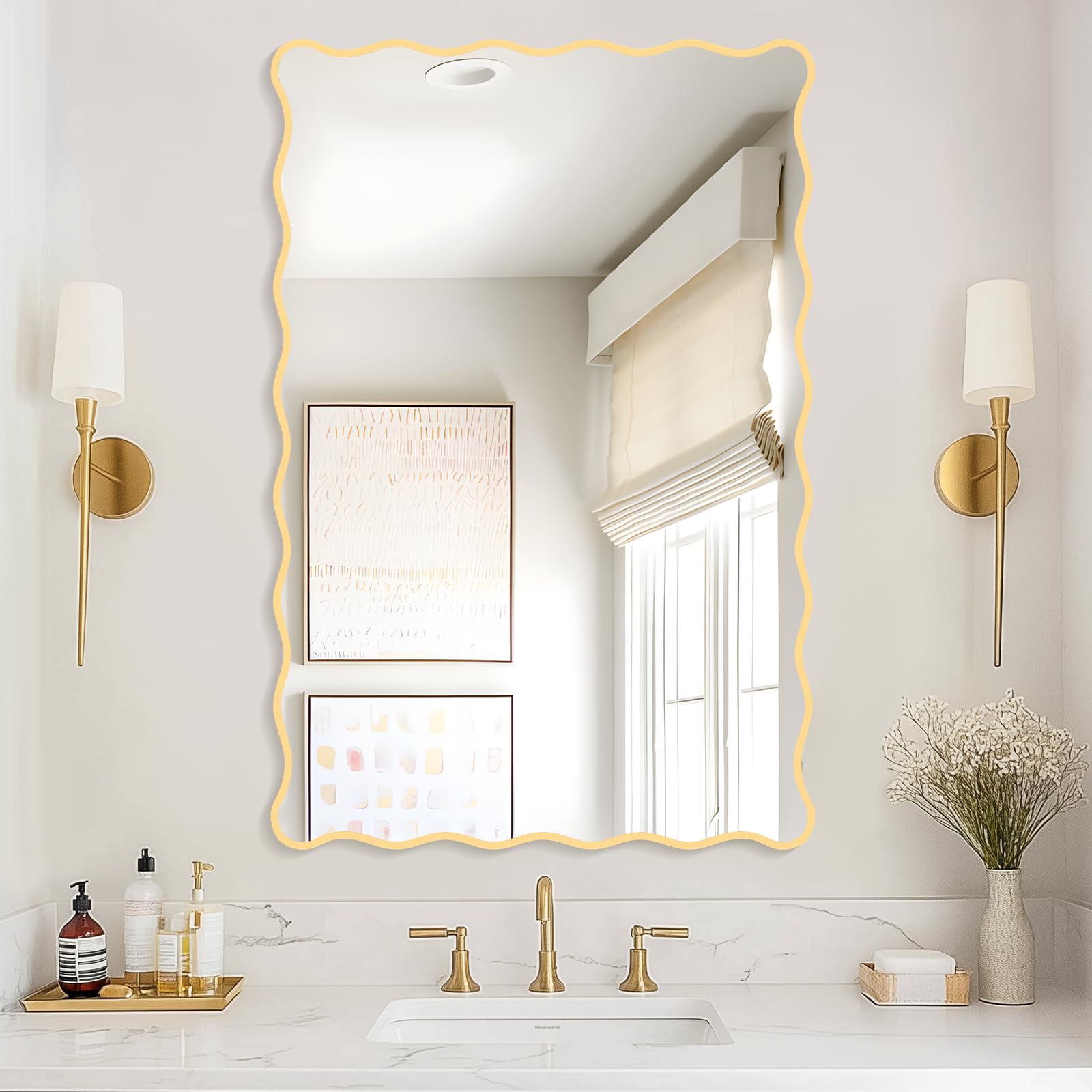 Modern Wavy Mirror with Ripple Edge