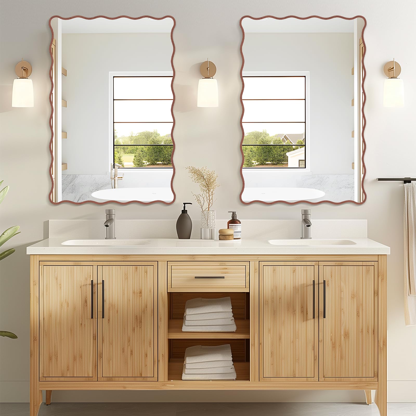 Modern Wavy Mirror with Ripple Edge