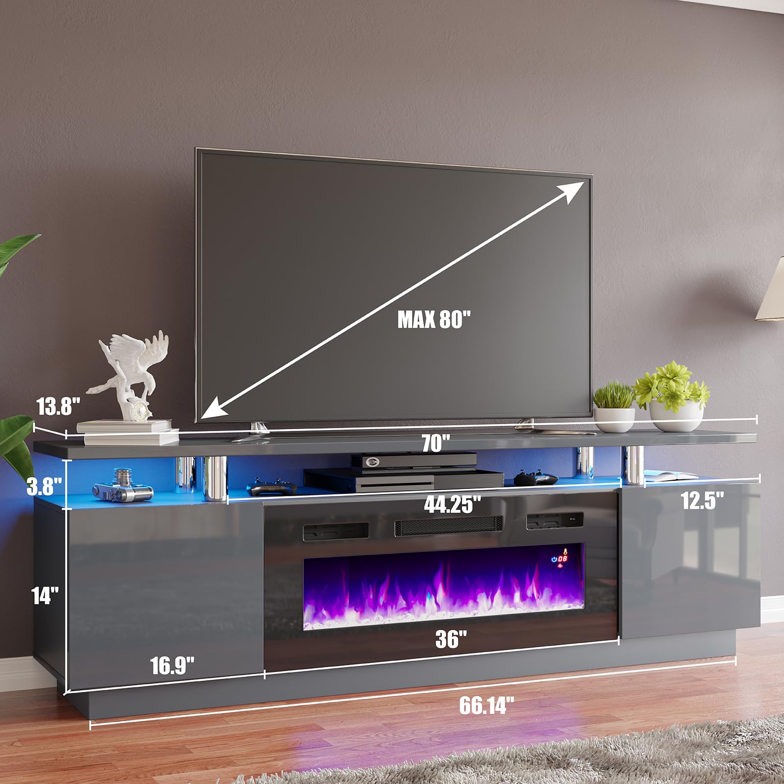 Fireplace TV Stand with 36" Fireplace,