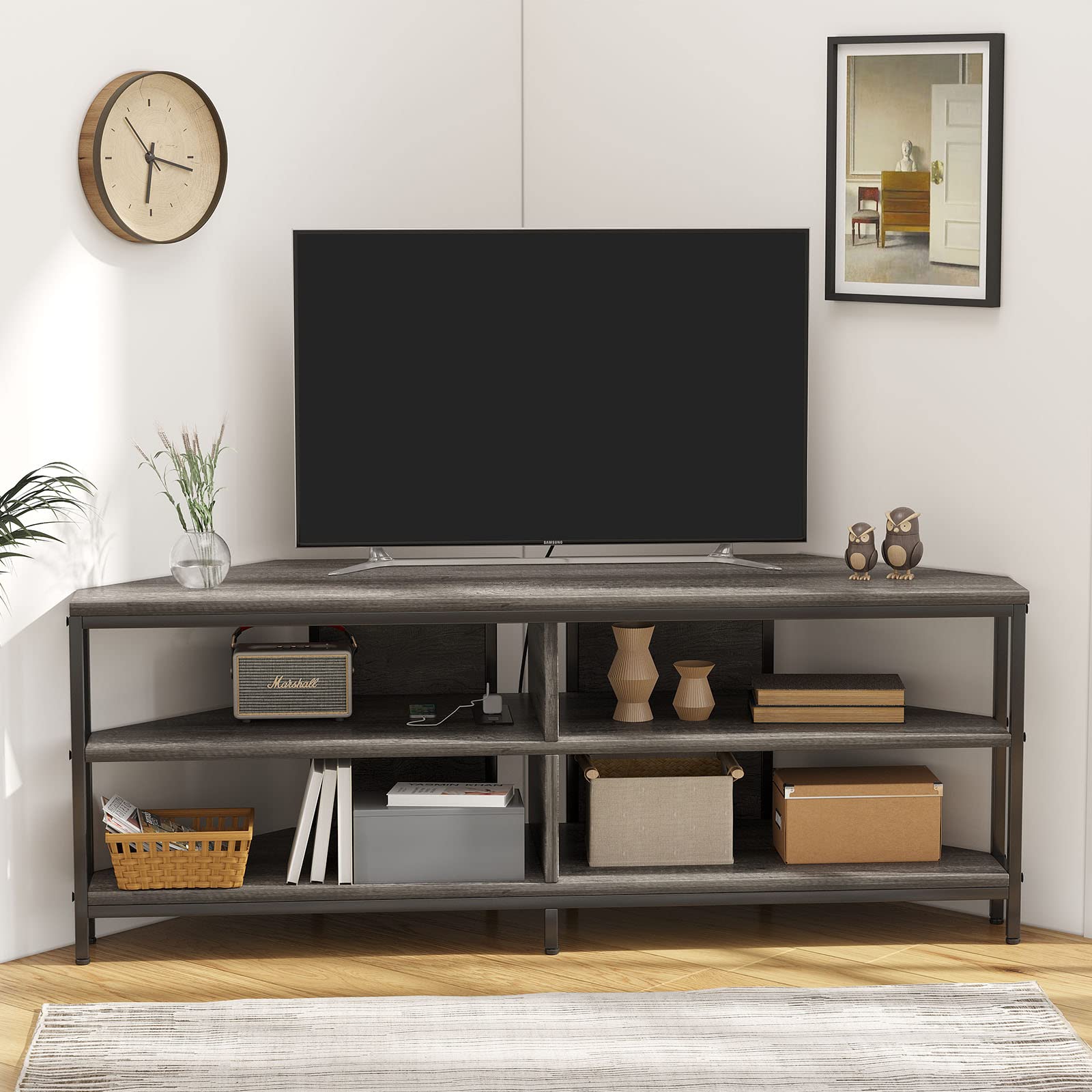 Industrial Style Corner TV Stand