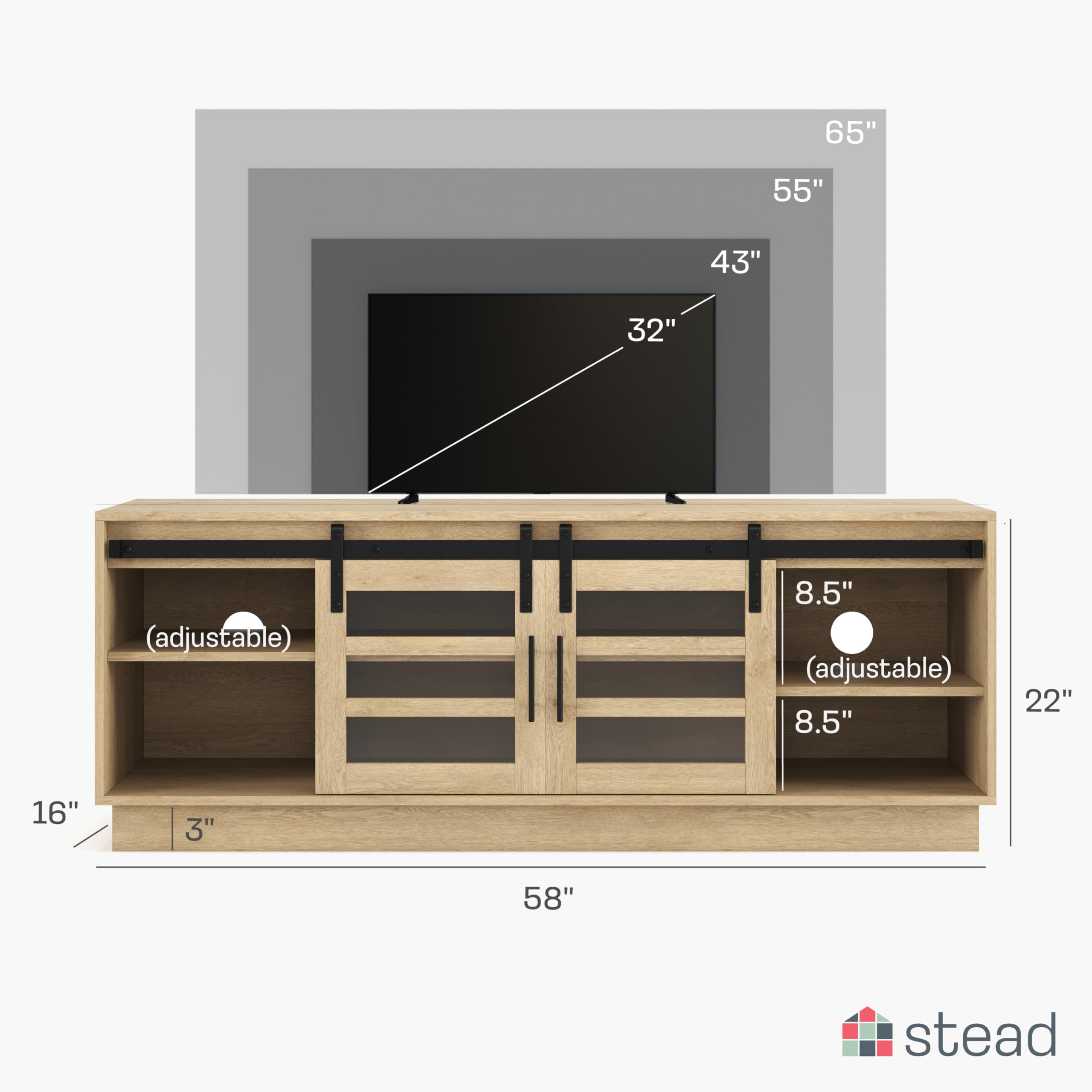 Natural Oak Corner TV Stand