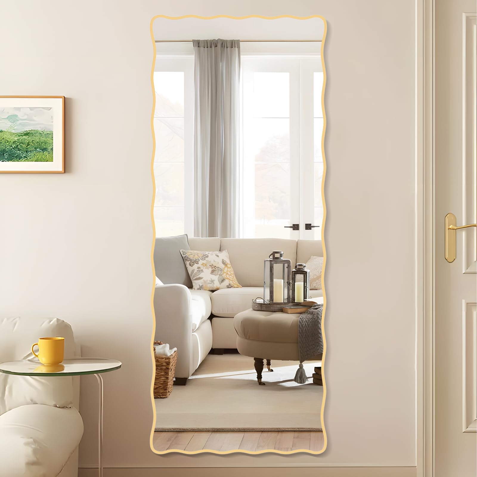 Modern Wavy Mirror with Ripple Edge