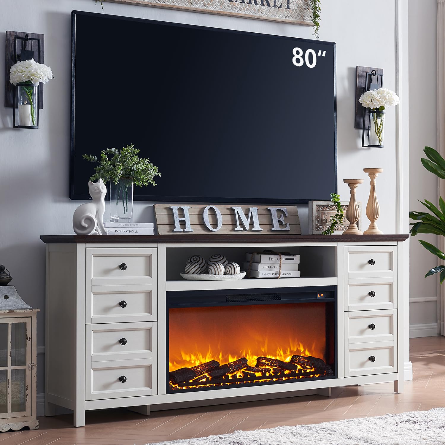 Fireplace TV Stand for TVs up to 80 Inches