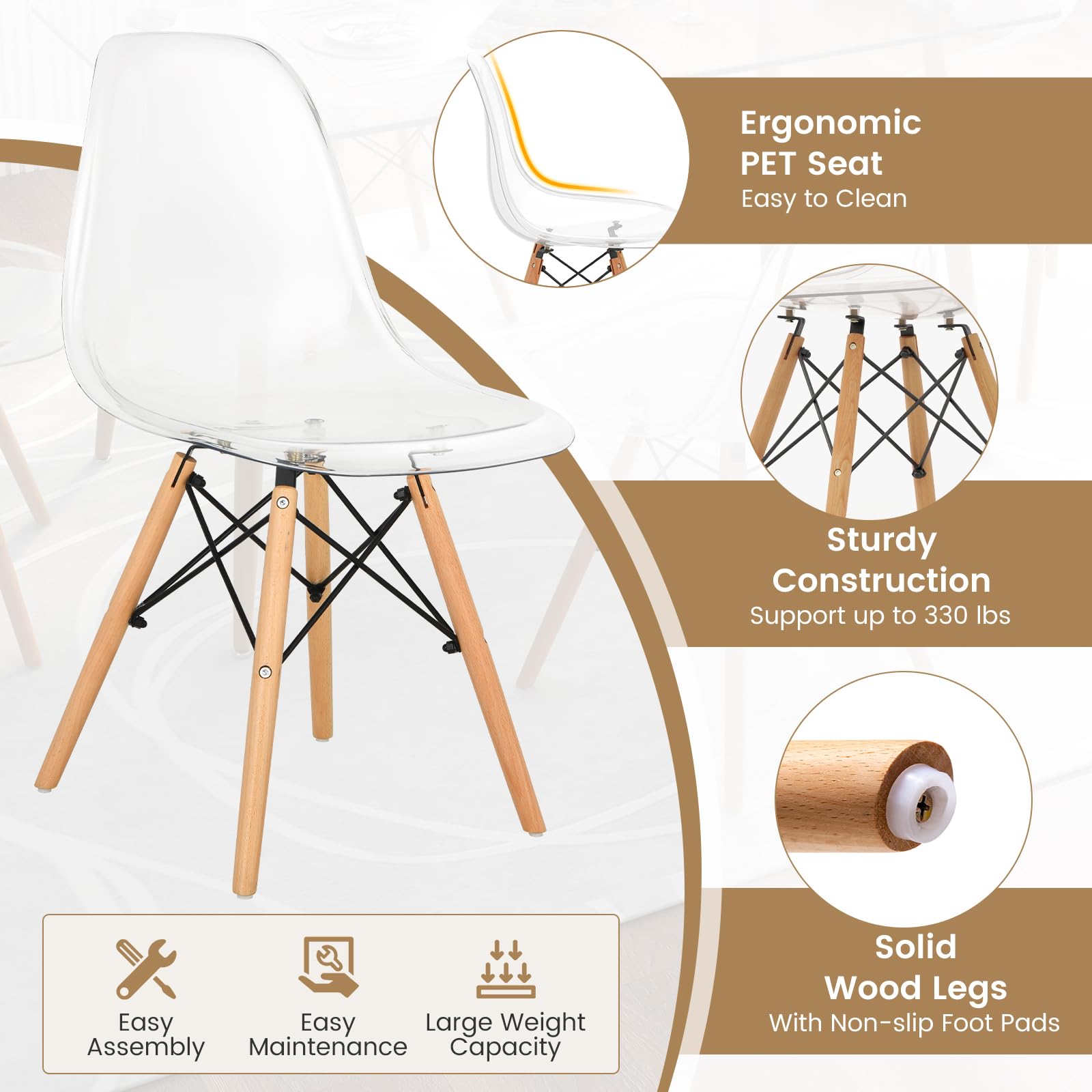 Sleek Glass Dining Set for 4