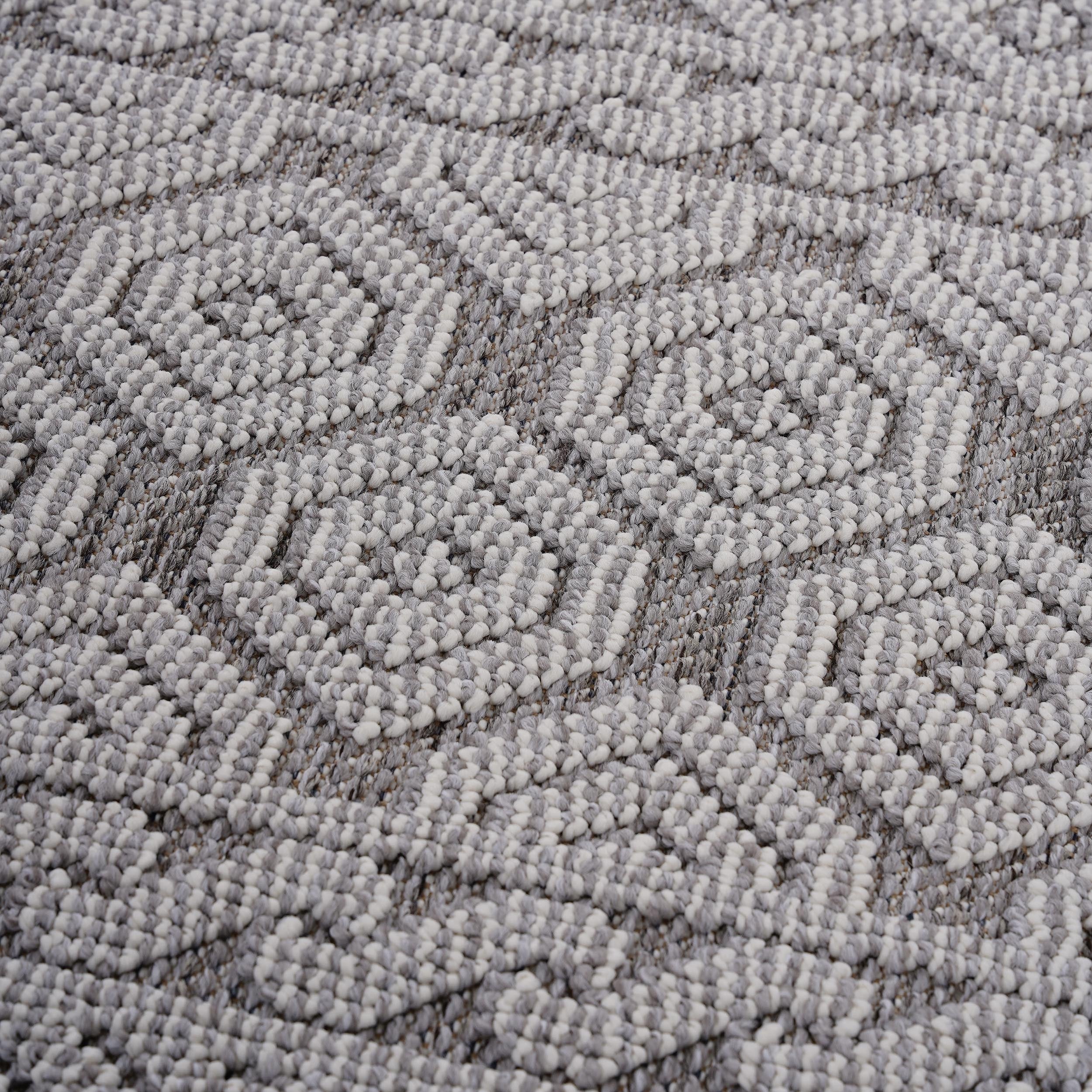 4X6 Grey/White /Geometric Indoor/Outdoor Area Rug