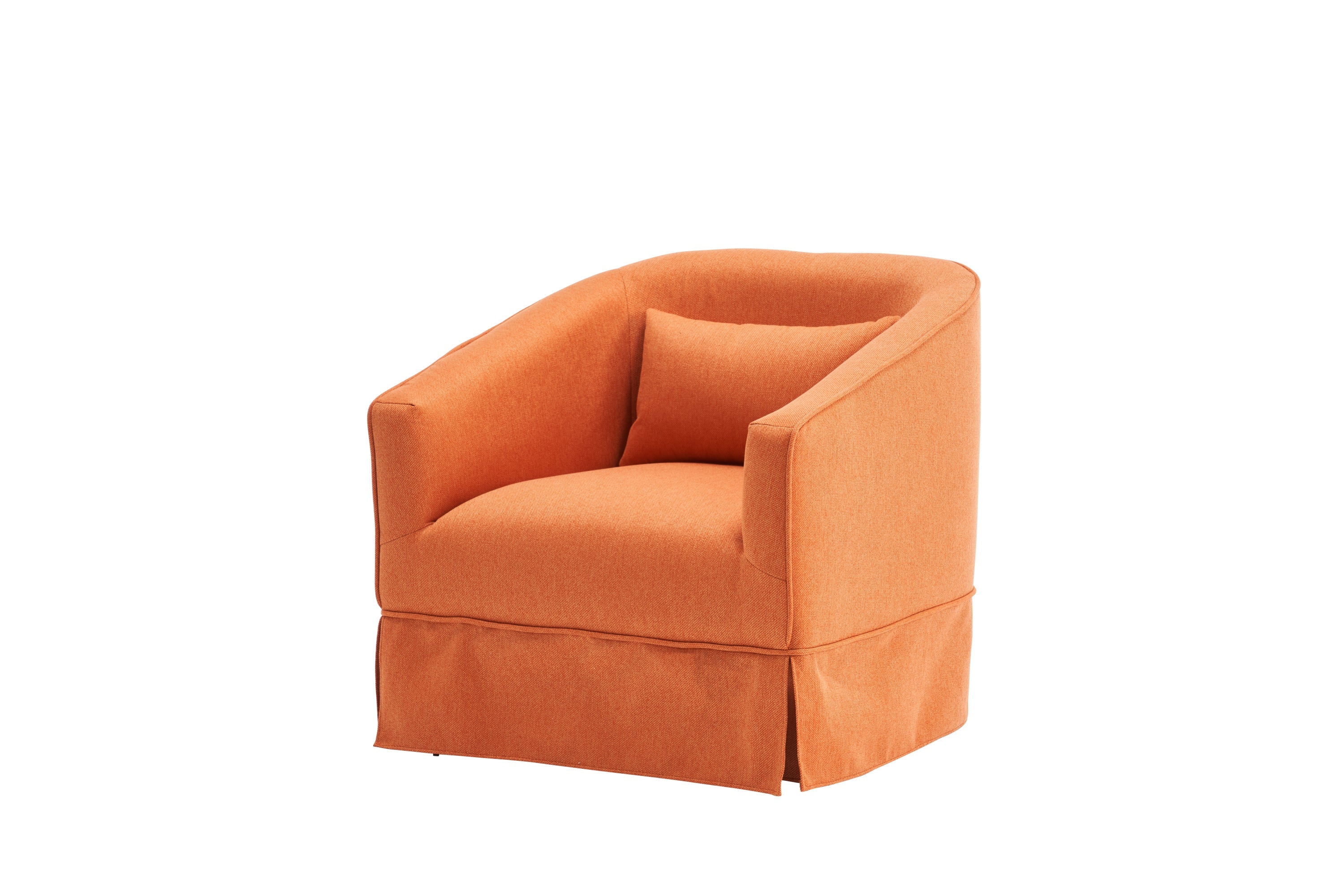 Swivel Barrel Chair With Ottoman, Swivel Accent Chairs Armchair  (Orange)