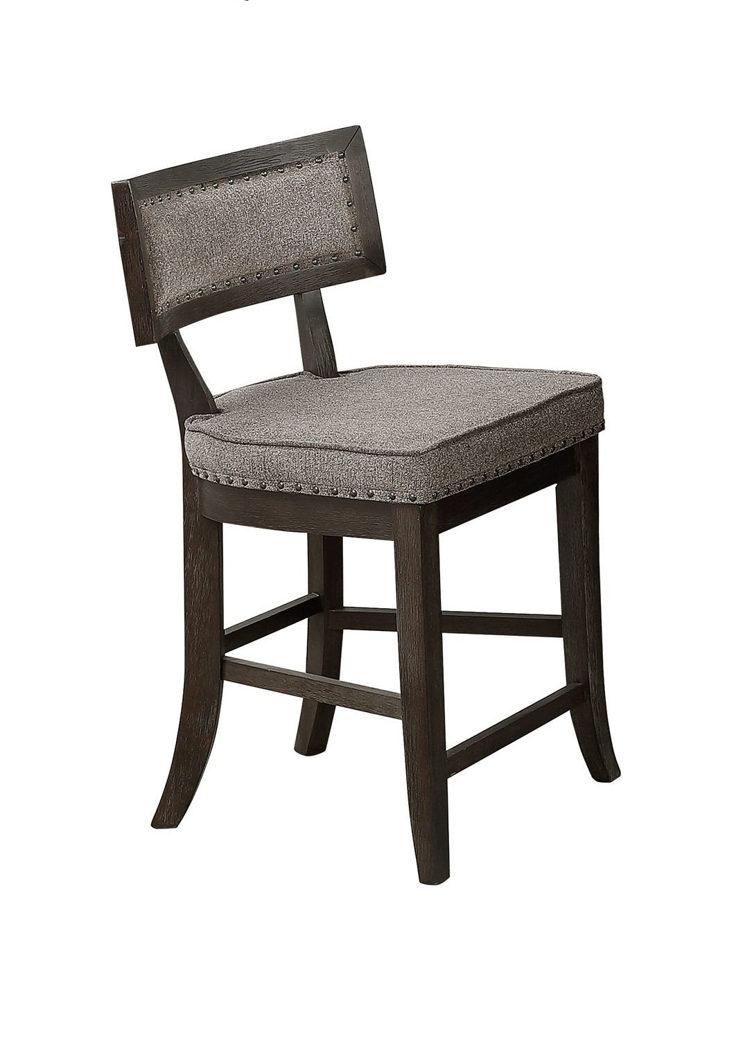 Counter Height Dining Table w Side Shelves Rustic Espresso 5pc Dining Set -Table and 4x High Chairs
