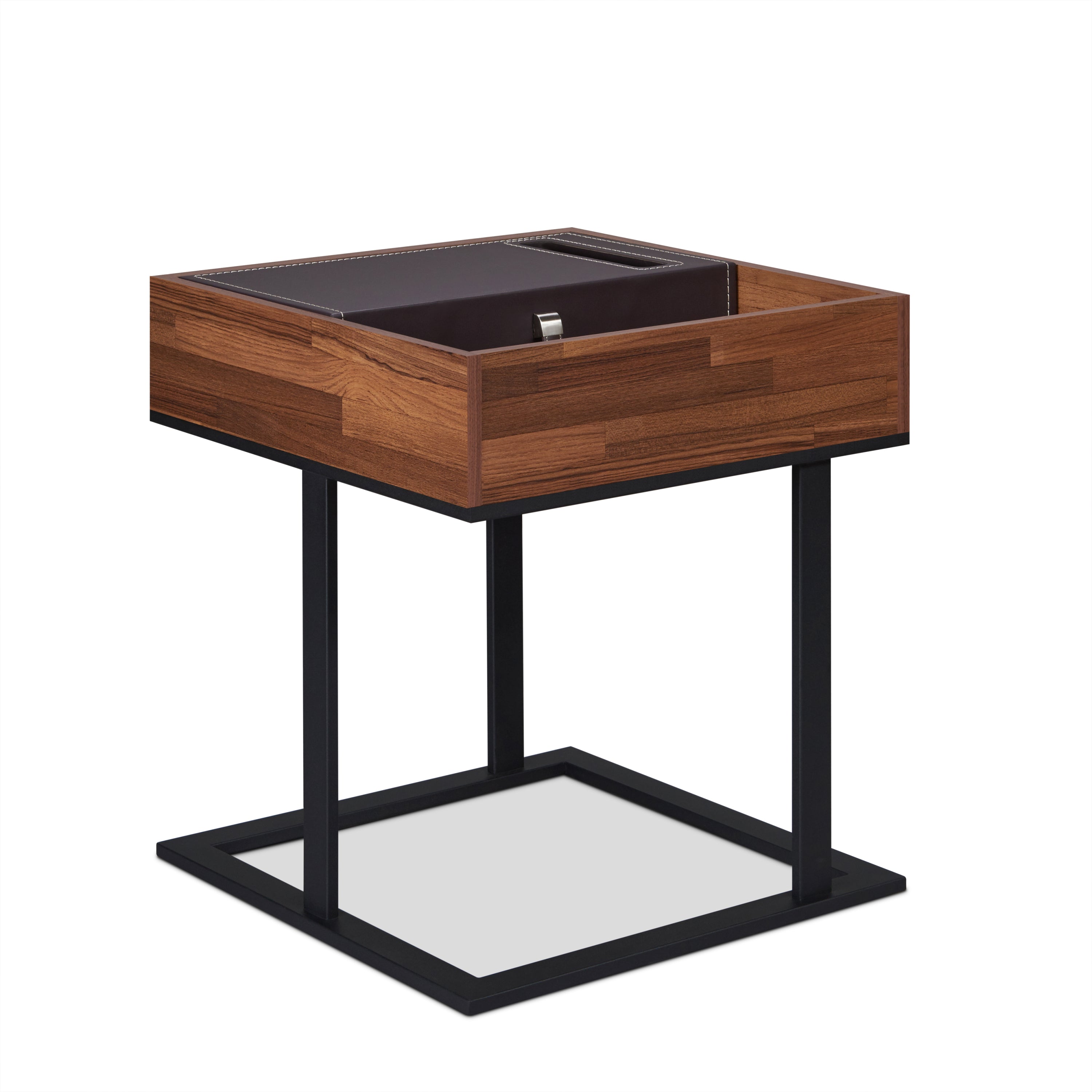 Sara II Walnut & Sandy Black Finished Accent Table with Espresso