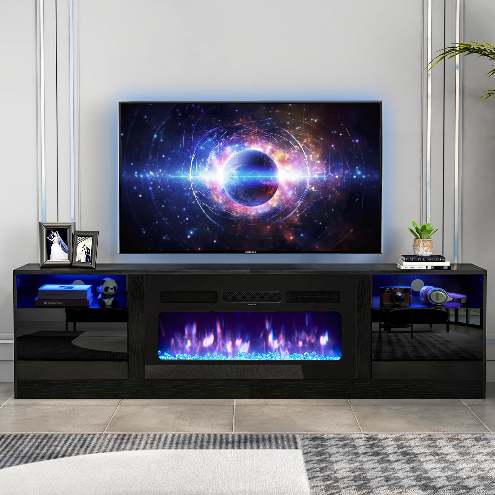 Fireplace TV Stand with 2-IN-1 DESIGN & Multifunctional