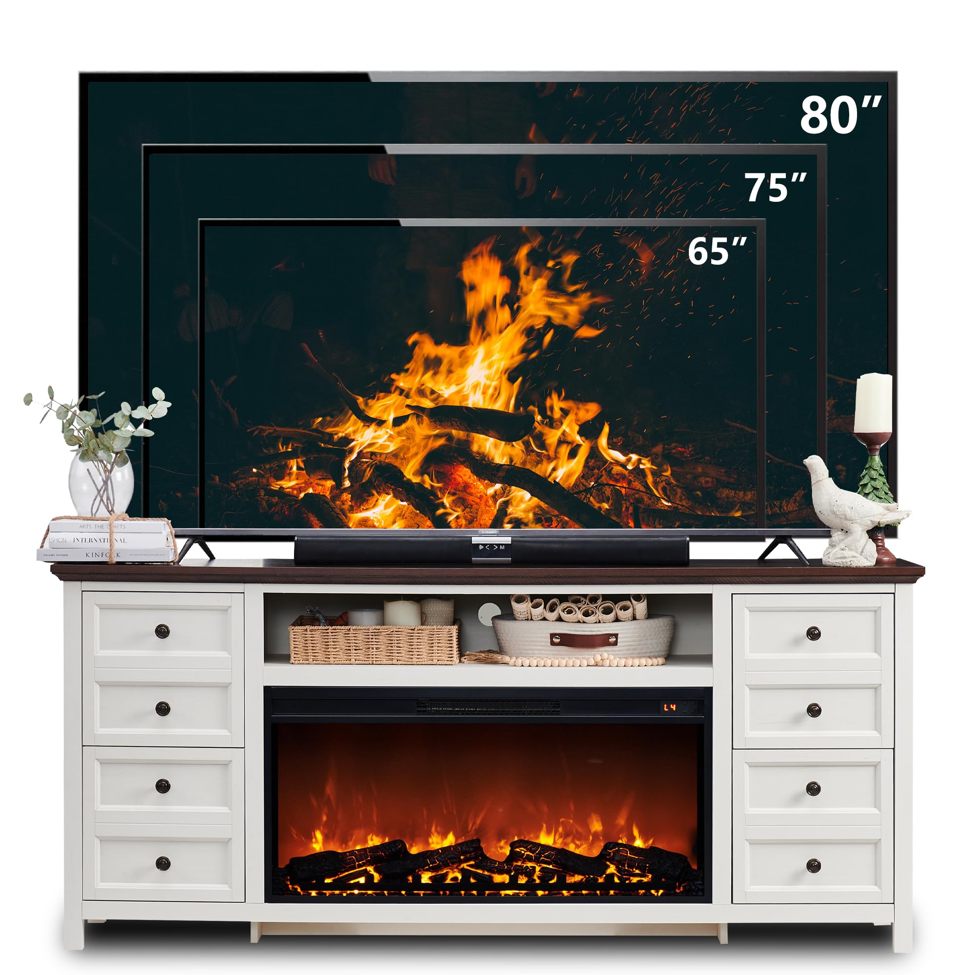 Fireplace TV Stand for TVs up to 80 Inches