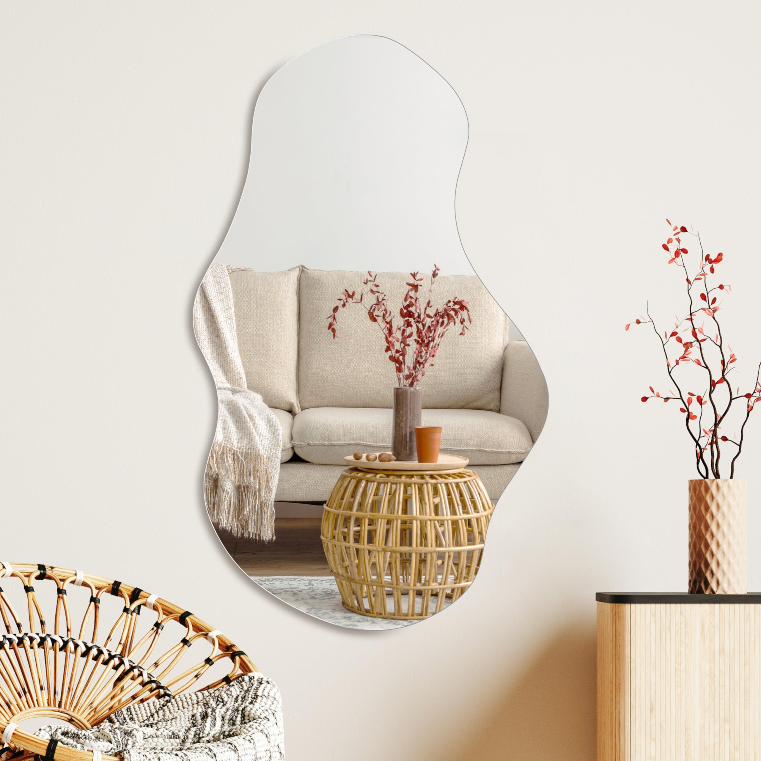 Cloud Frameless Wavy Mirror