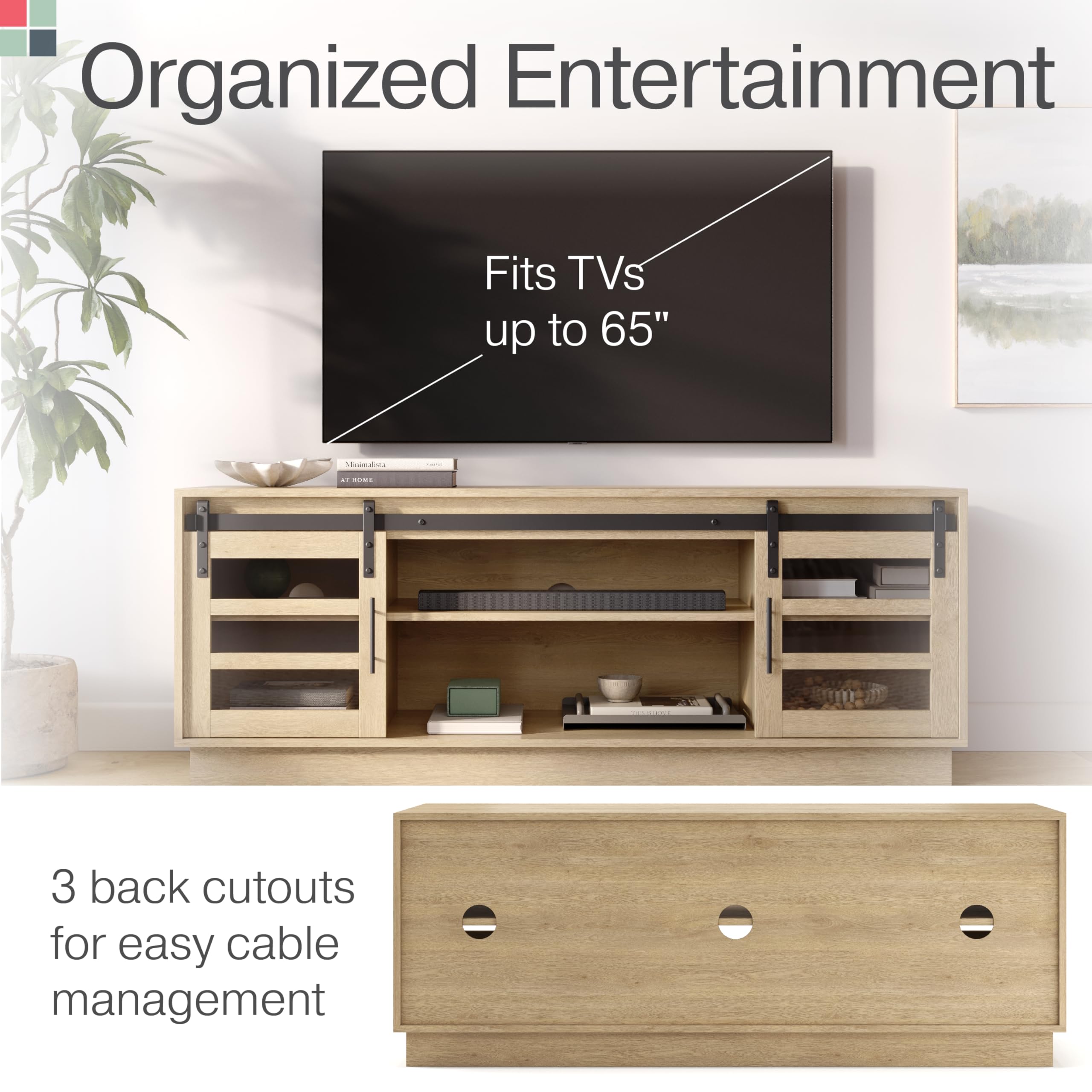 Natural Oak Corner TV Stand