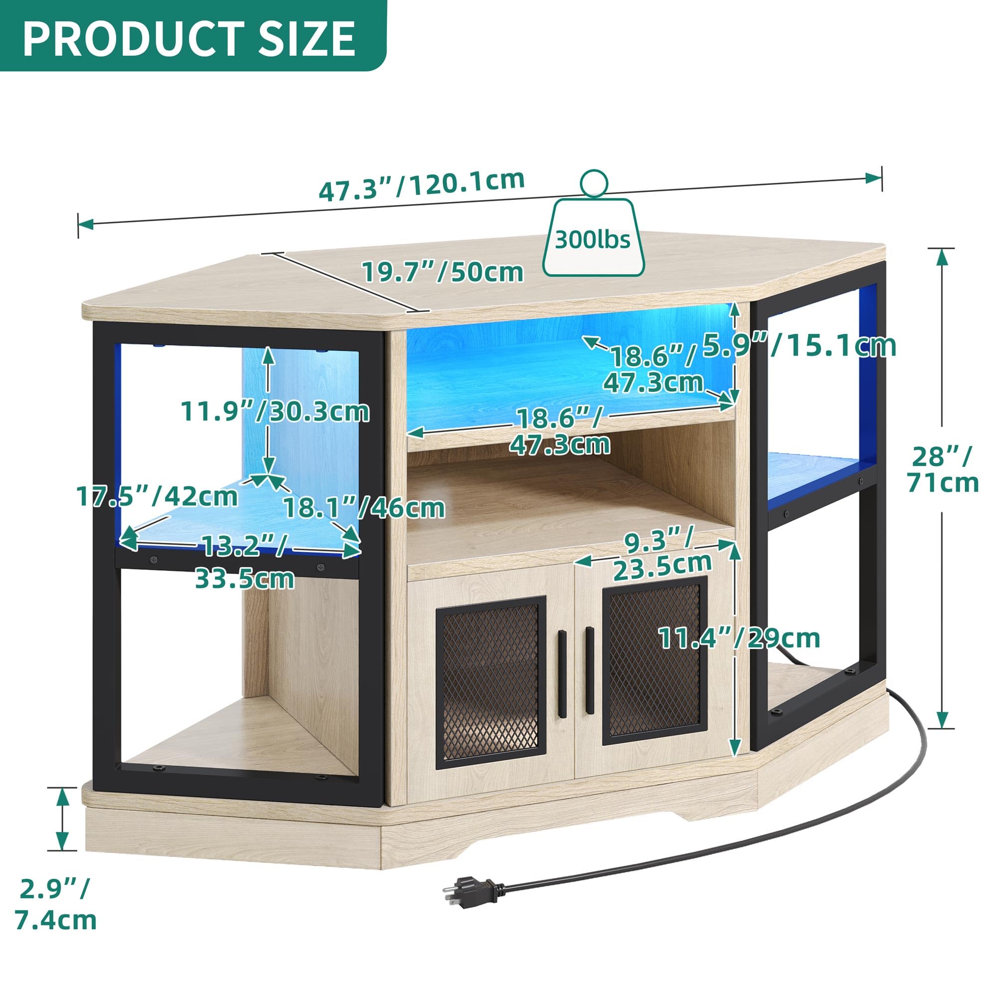 Corner TV Stand with Entertainment Center