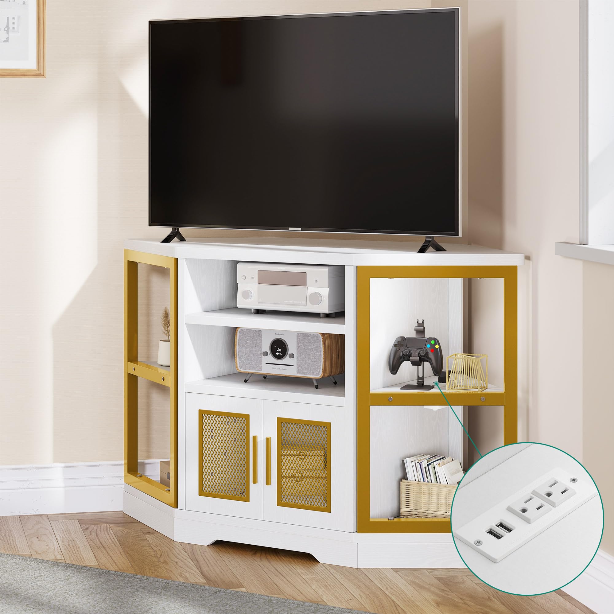 Corner TV Stand with Entertainment Center