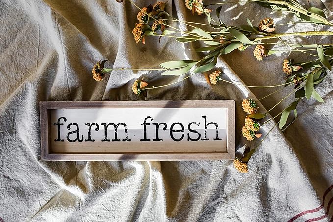 Farm Fresh Solid Pine Wood Framed Signs for Home Decor