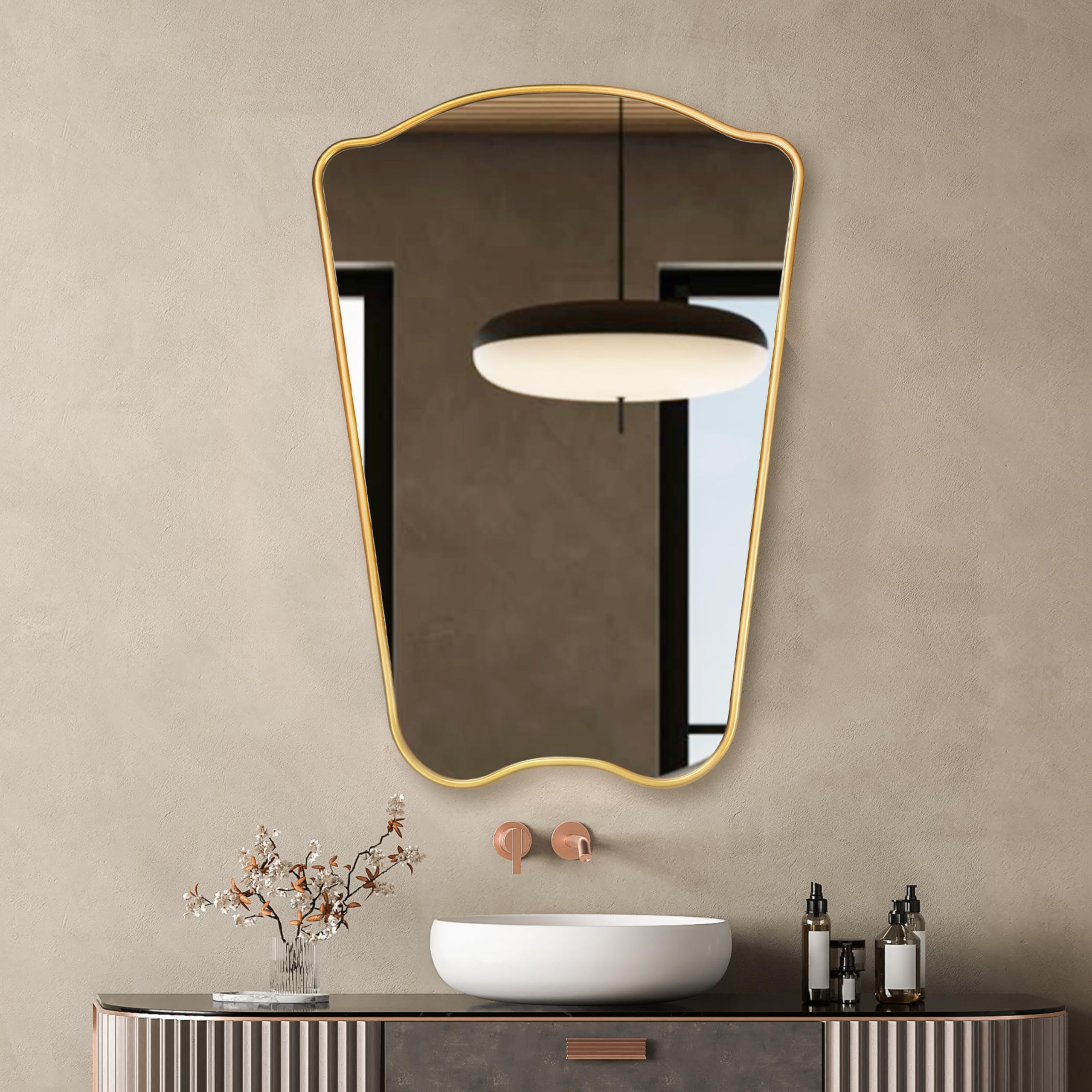 Cloud Frameless Wavy Mirror