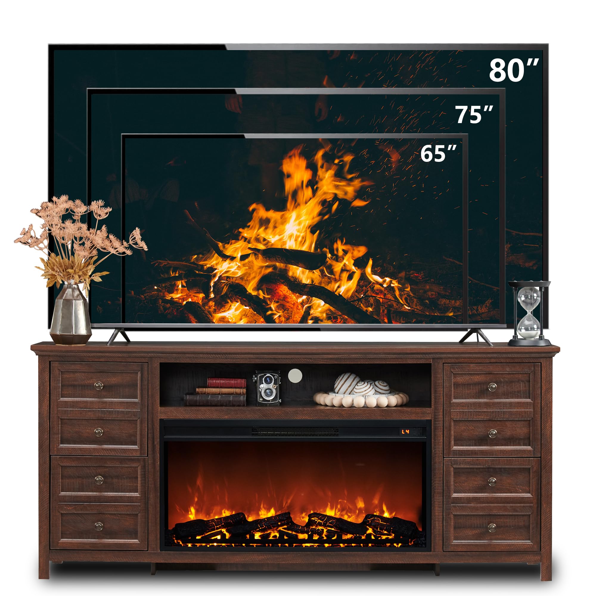 Fireplace TV Stand for TVs up to 80 Inches