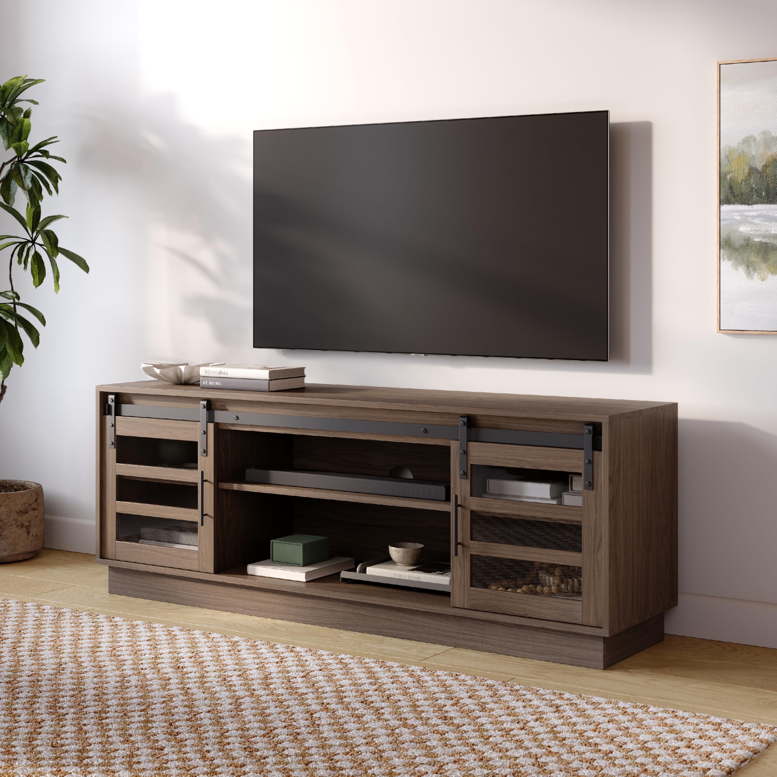 Natural Oak Corner TV Stand