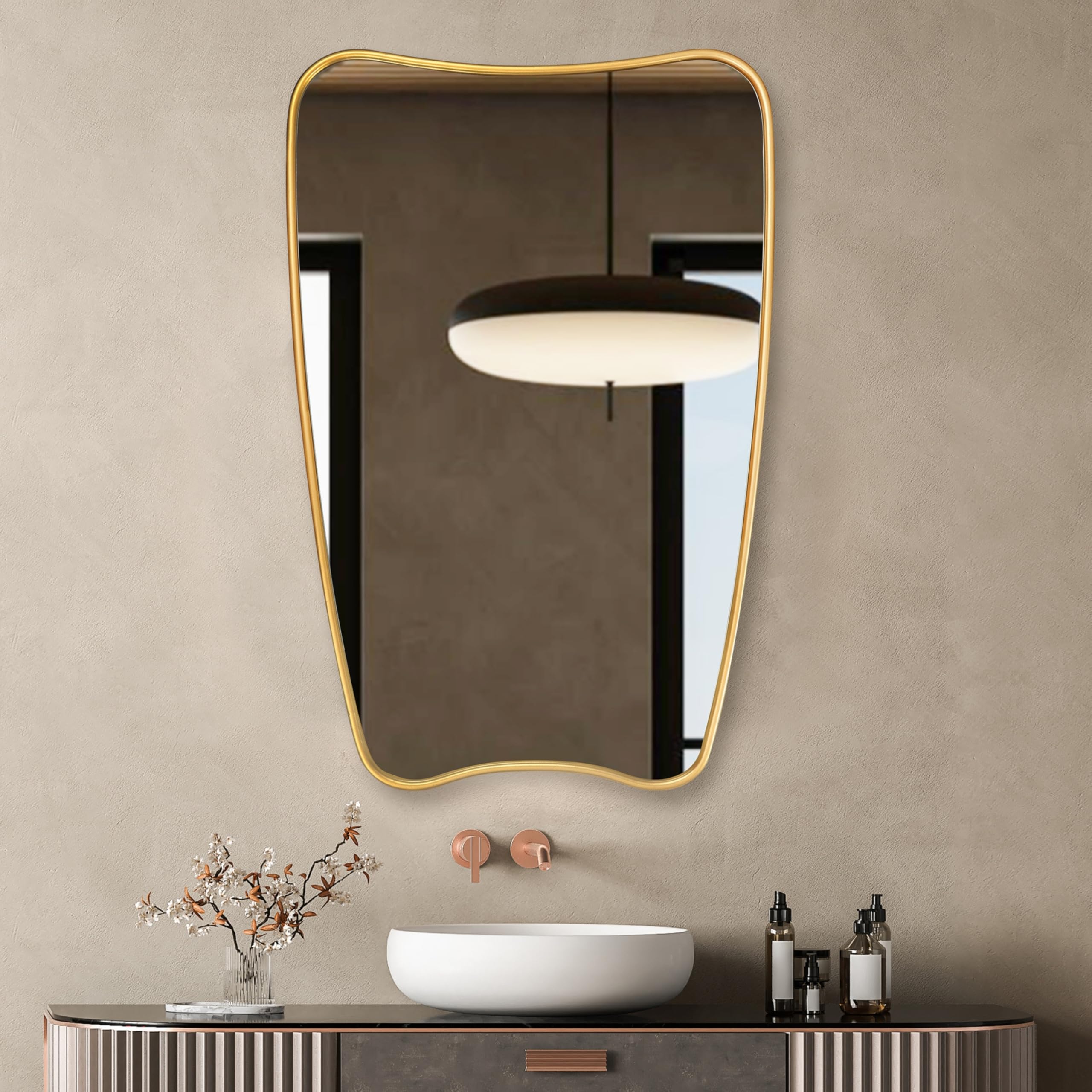 Cloud Frameless Wavy Mirror