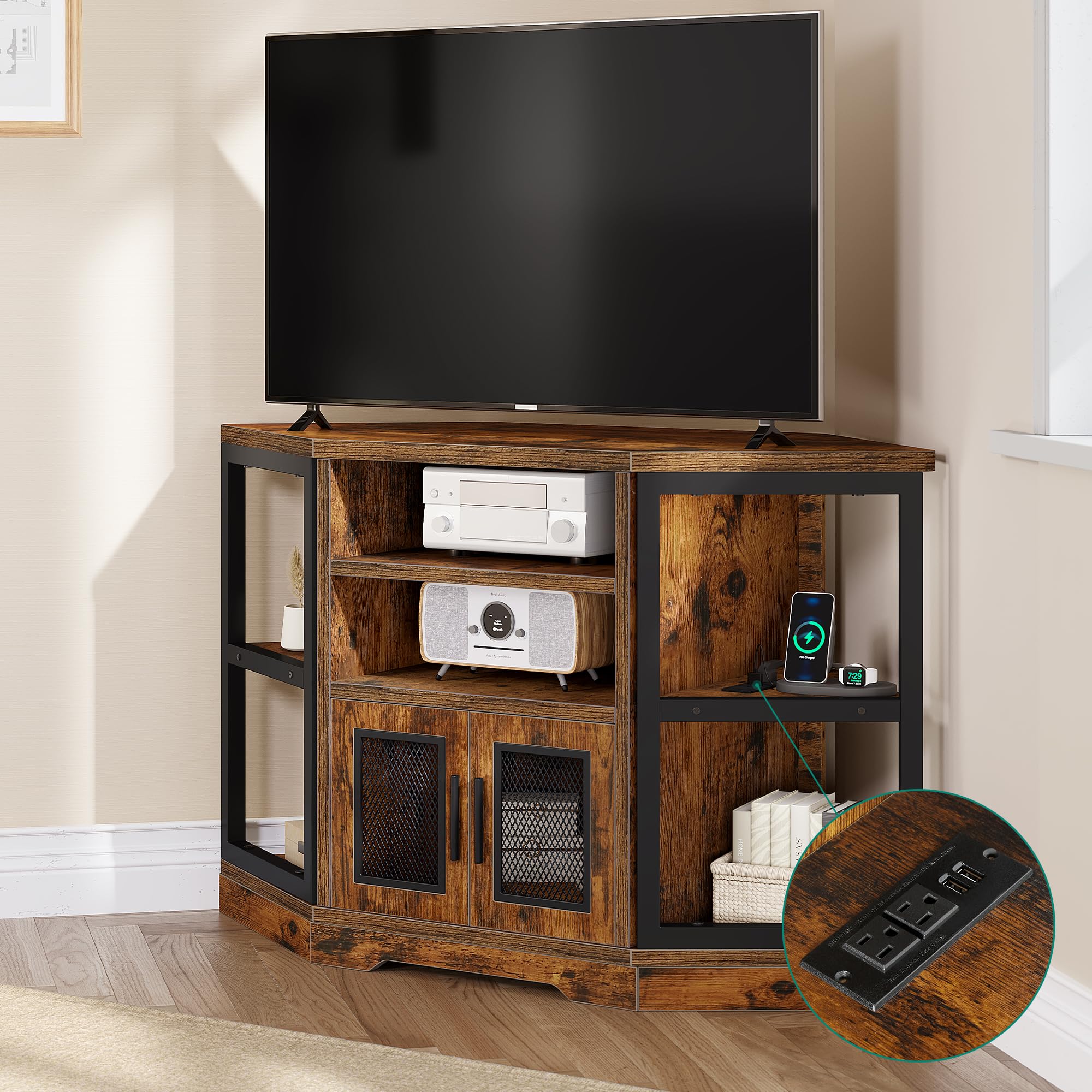 Corner TV Stand with Entertainment Center