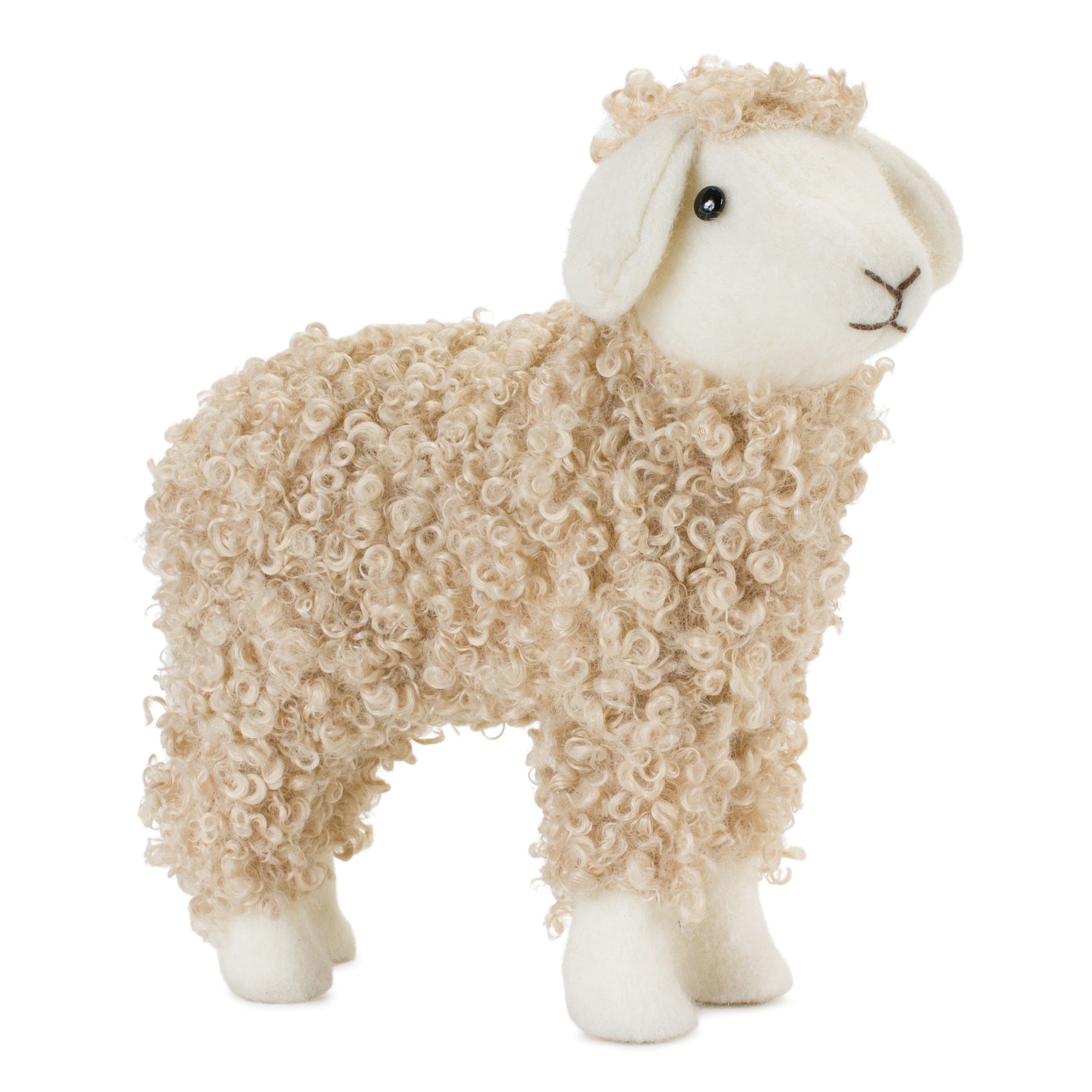 Standing Plush Sheep Decor with Curly Hair (Set of 2)