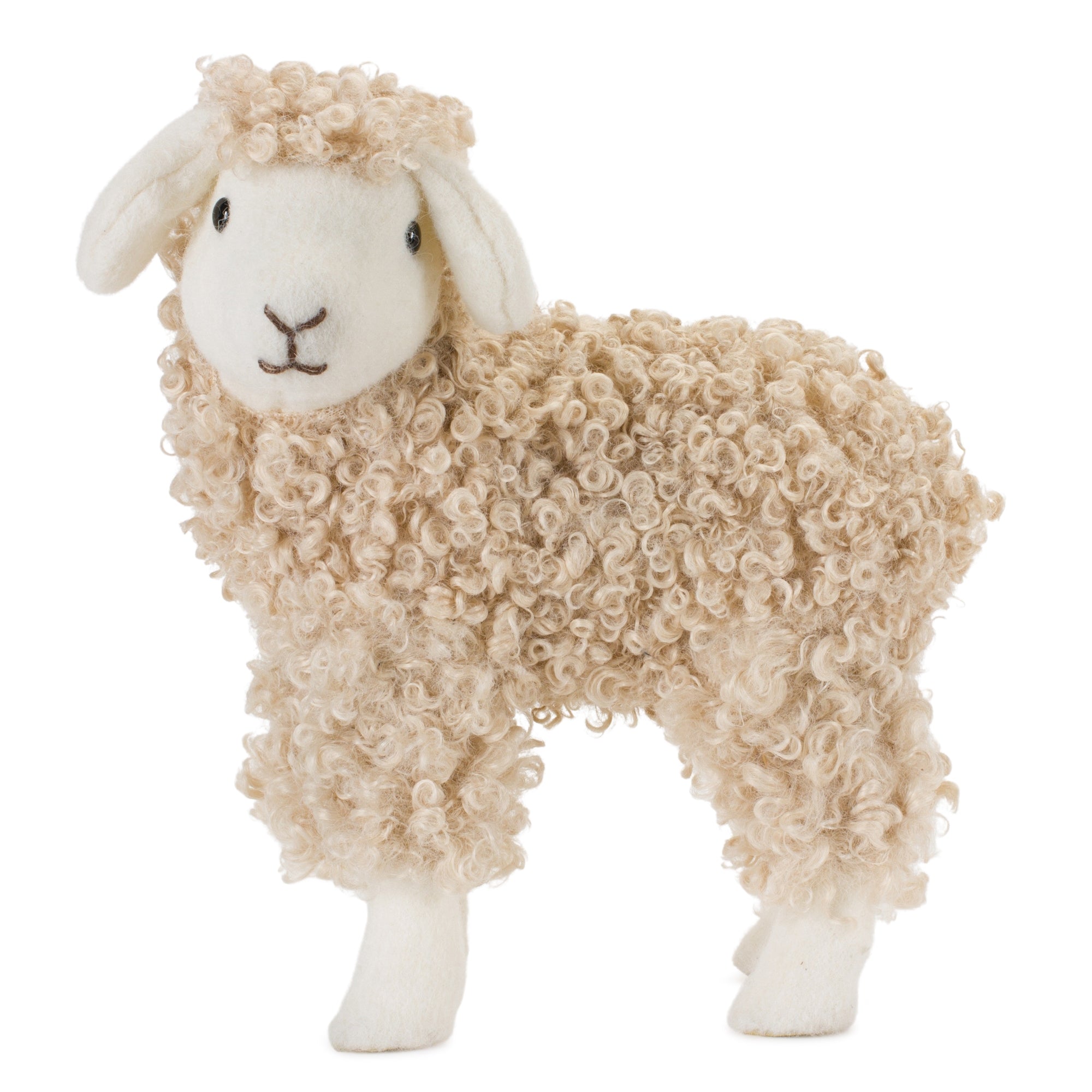 Standing Plush Sheep Decor with Curly Hair (Set of 2)