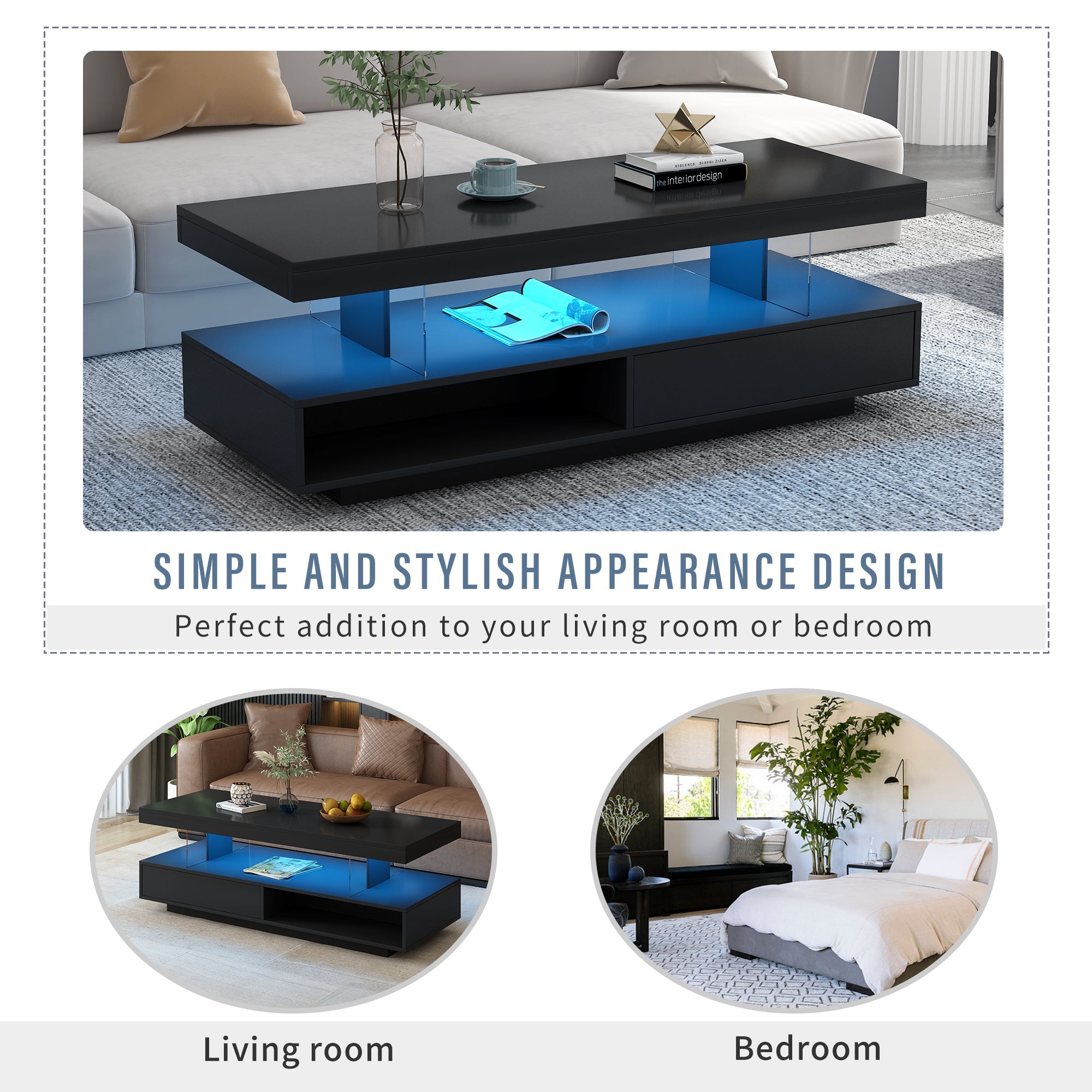 U-Can LED Coffee Table with Storage