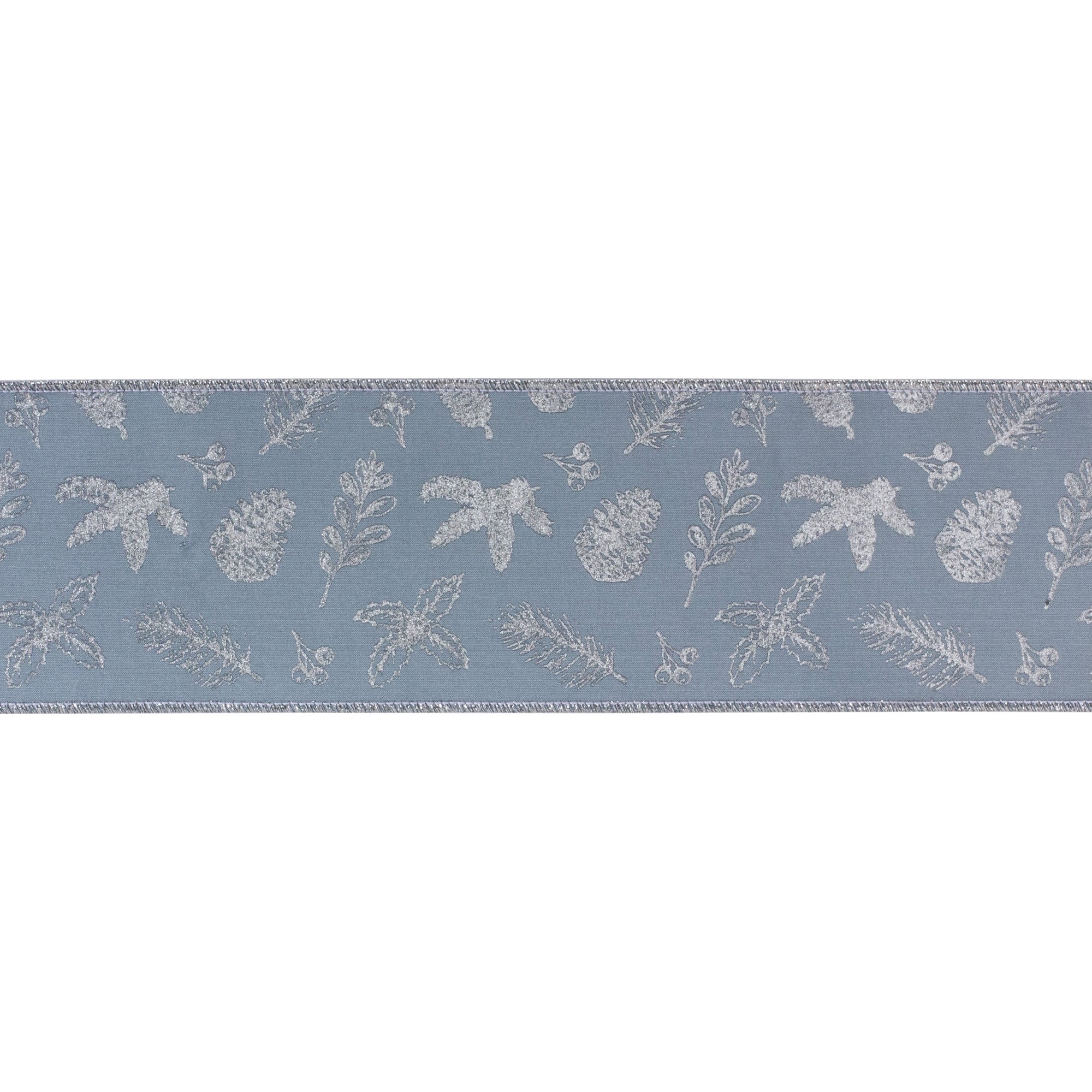 Winter Foliage Print Ribbon 4" x 10 yds.