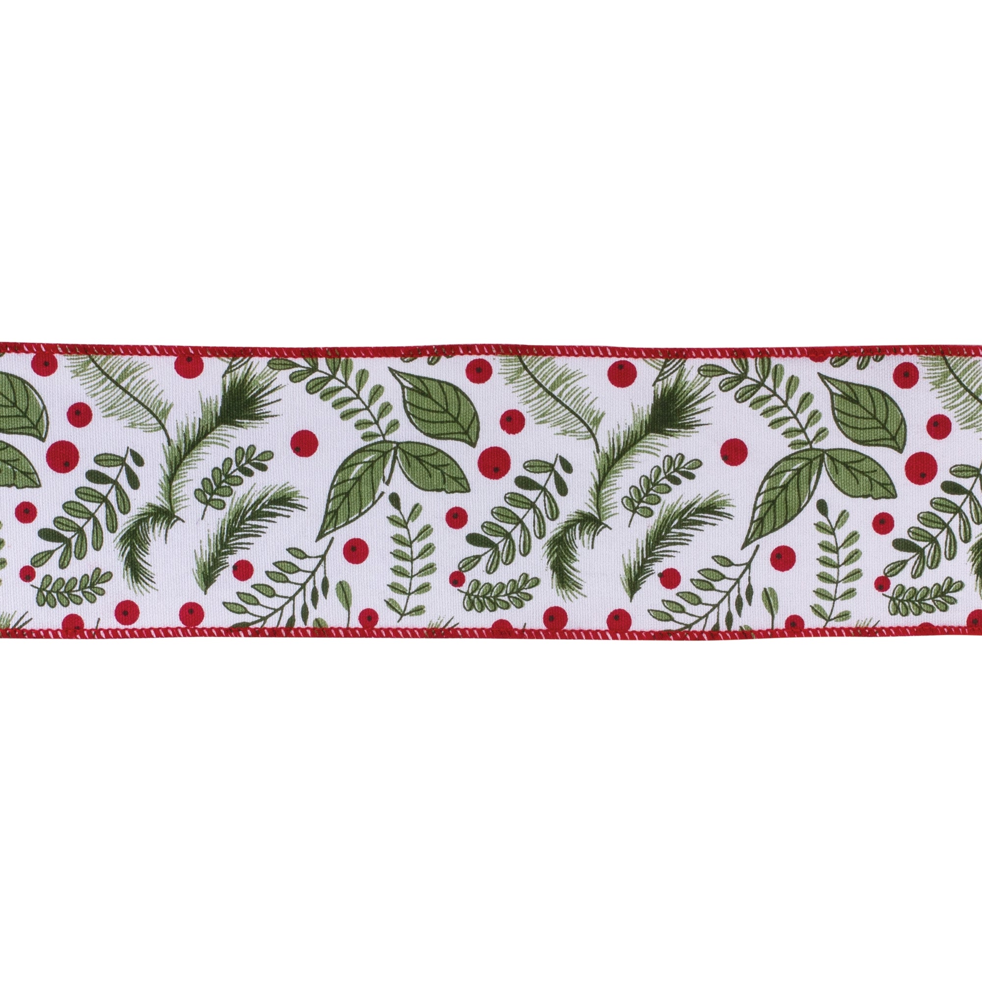 Winter Berry Foliage Ribbon 4" x 5 Yds.