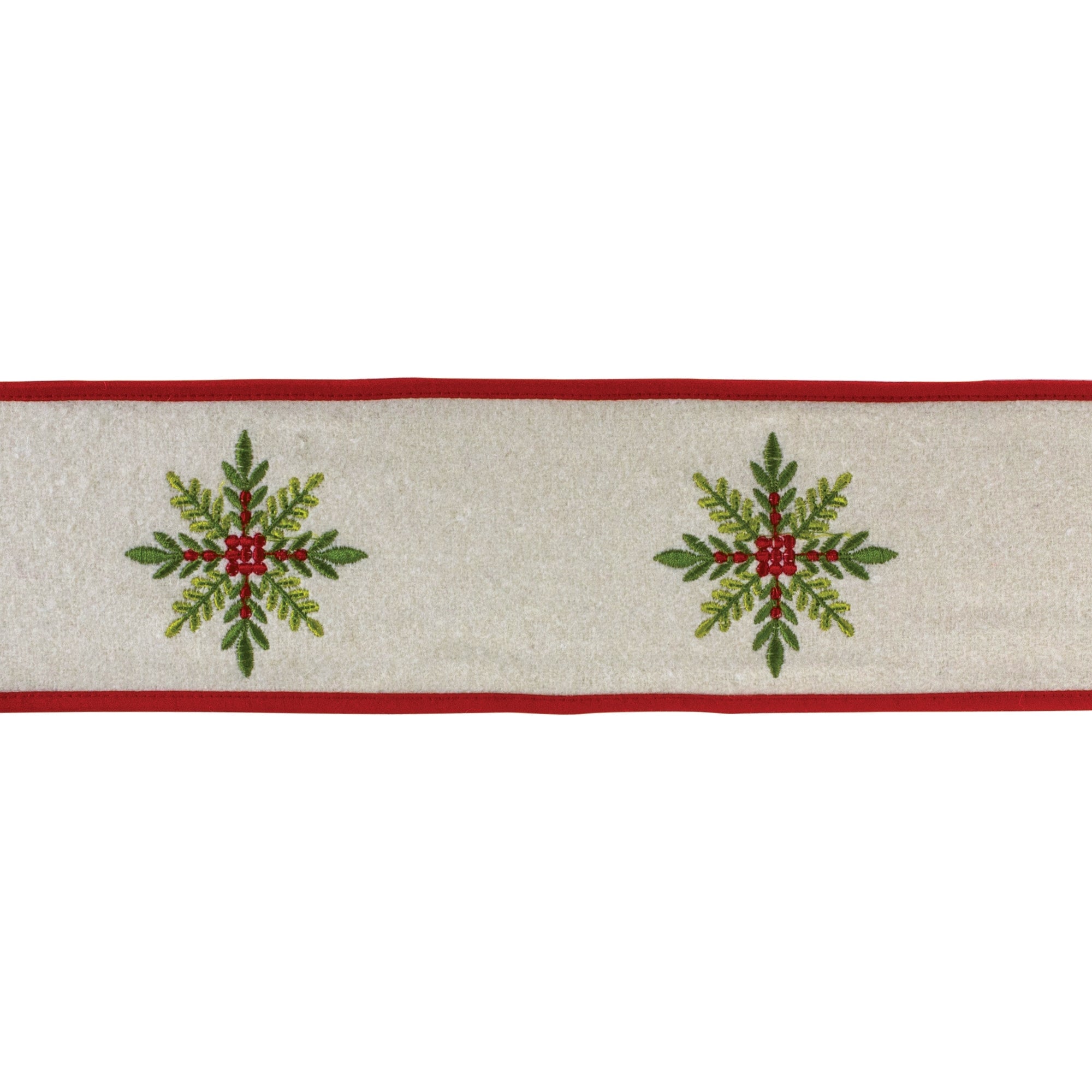 Embroidered Snowflake Holiday Ribbon 4" x 5 yds.