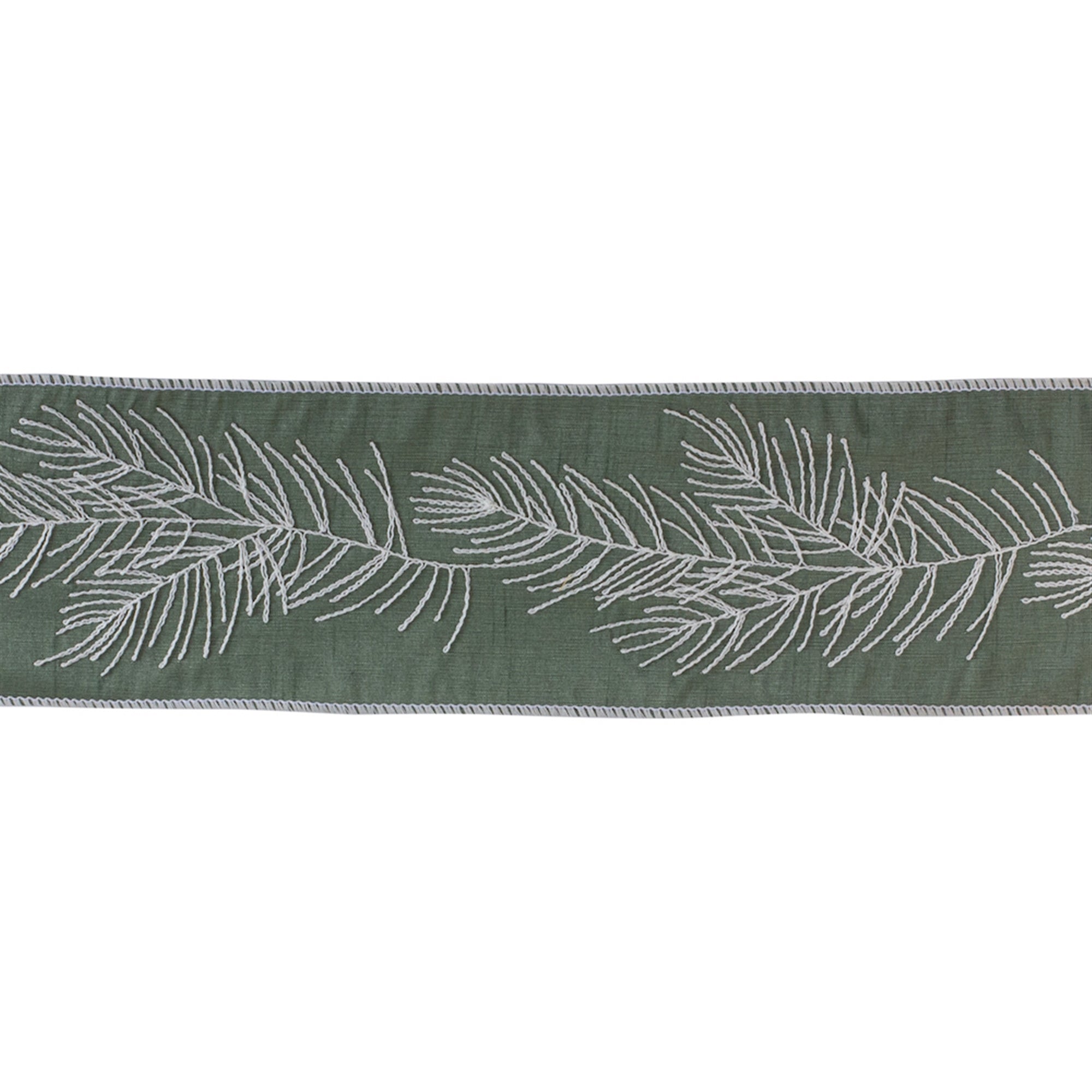 Green Embroidered Pine Ribbon (Set of 2)