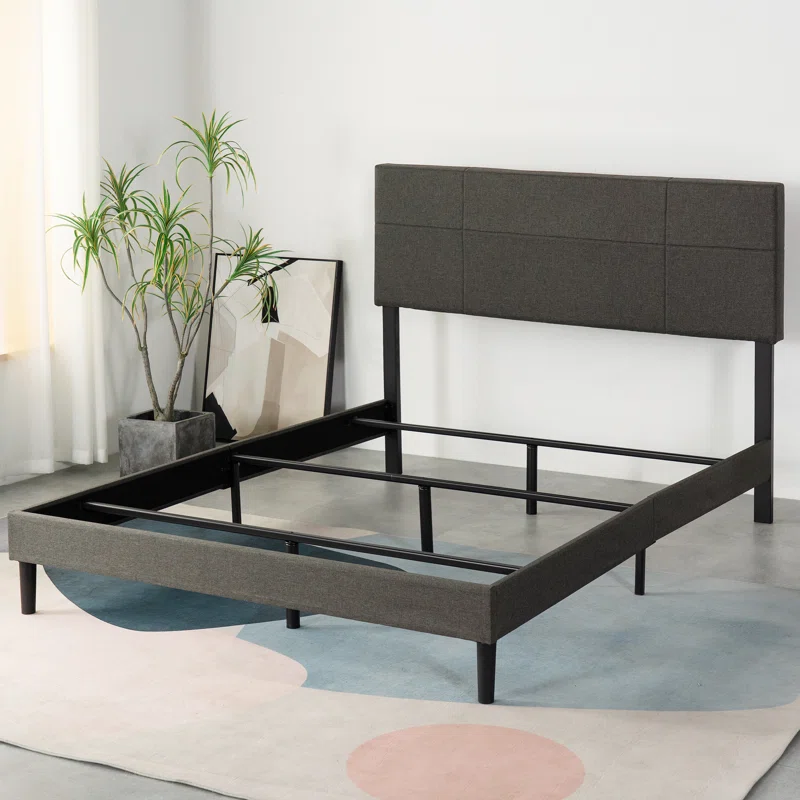 Denna Dark Gray Slat Bed- Full Size