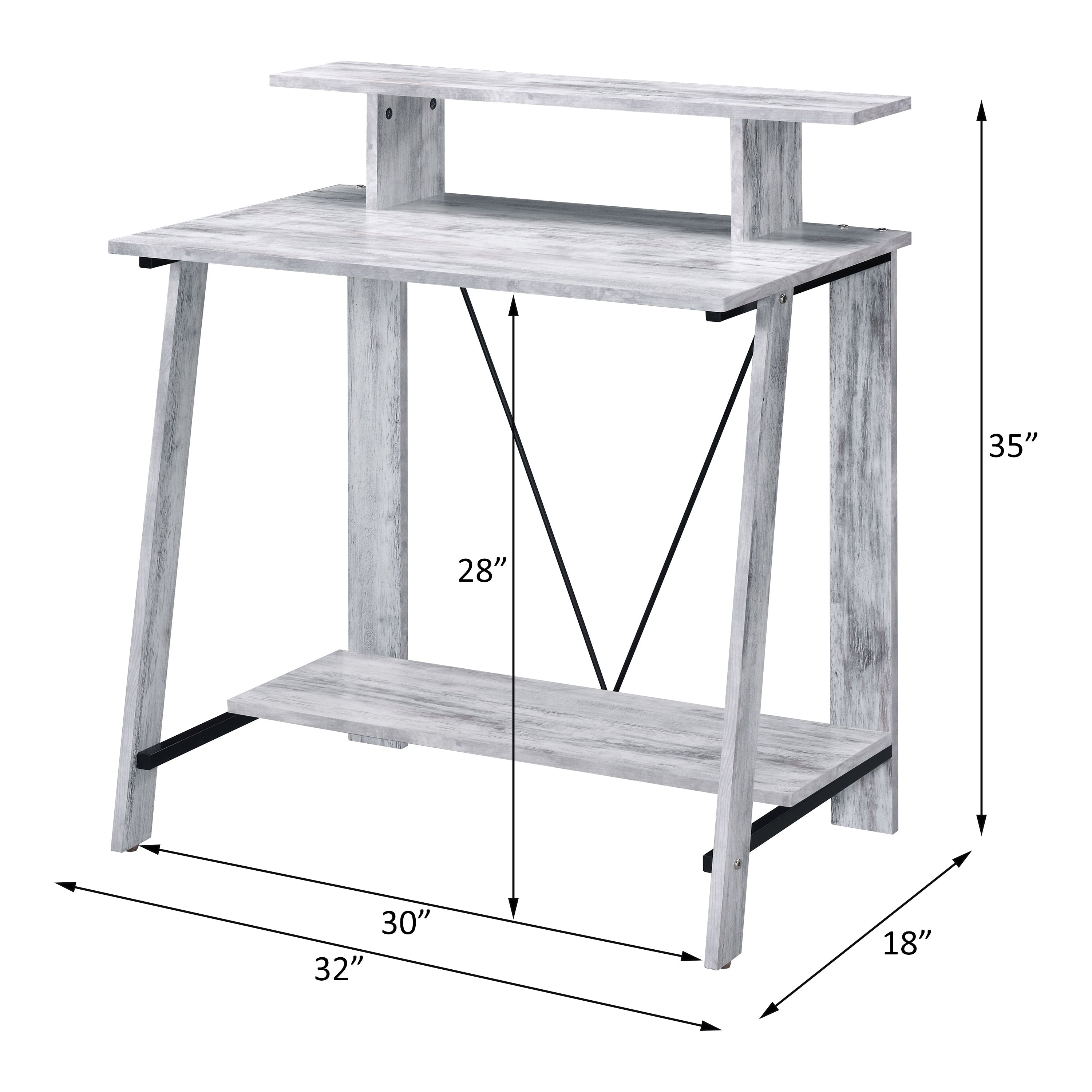 Nypho Antique White& Black Finish Writing Desk