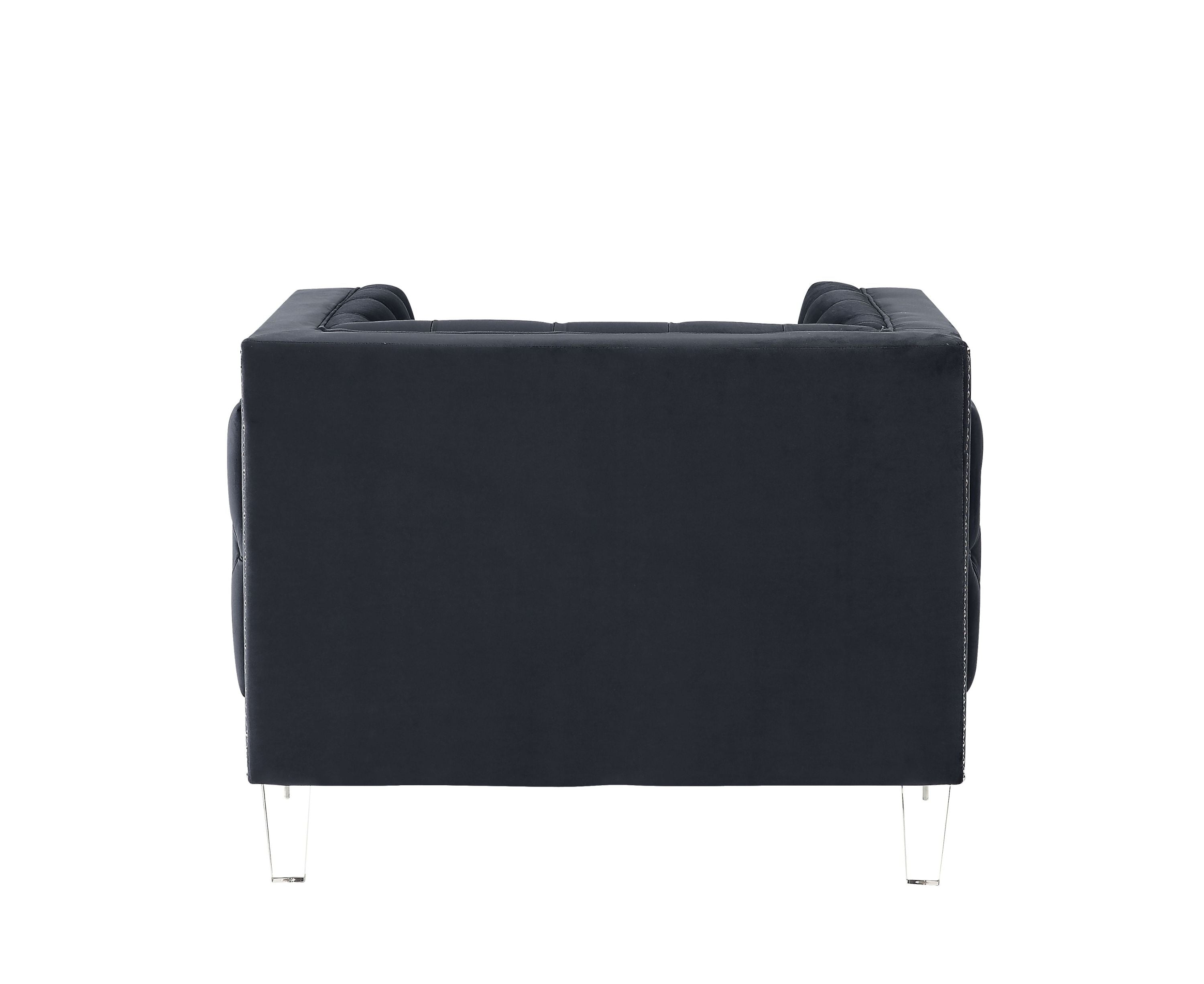 Ansario Charcoal Velvet Chair