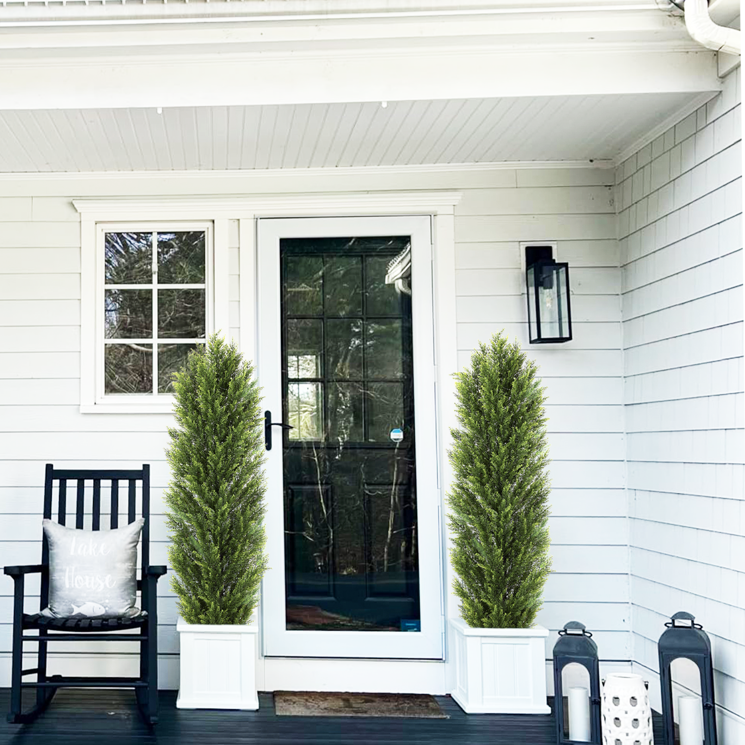 Faux Boxwood Pine Greenery Trees -Cedar Cypress Plants