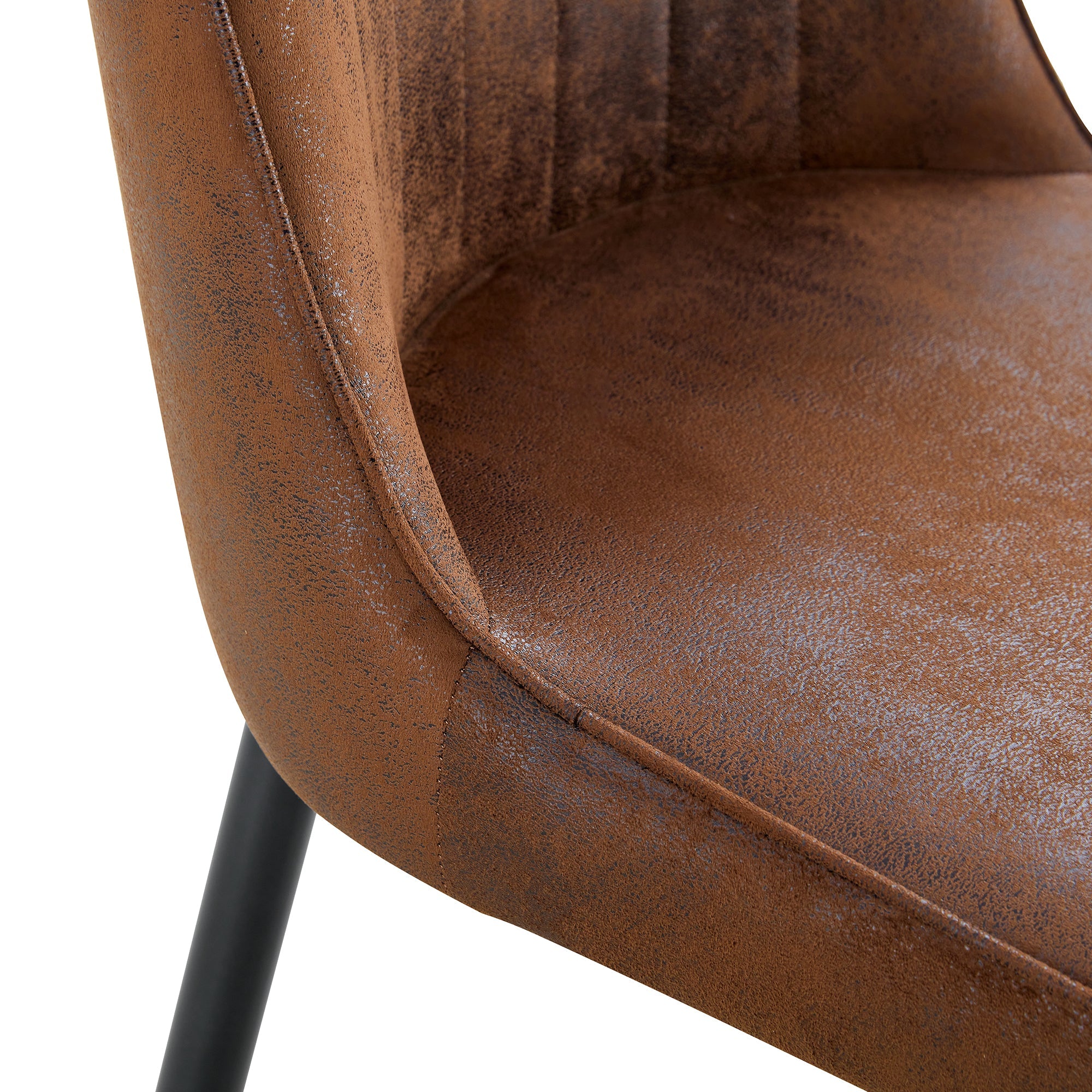 Brown Suede-like Velvet Dining Chair (Set of Four)