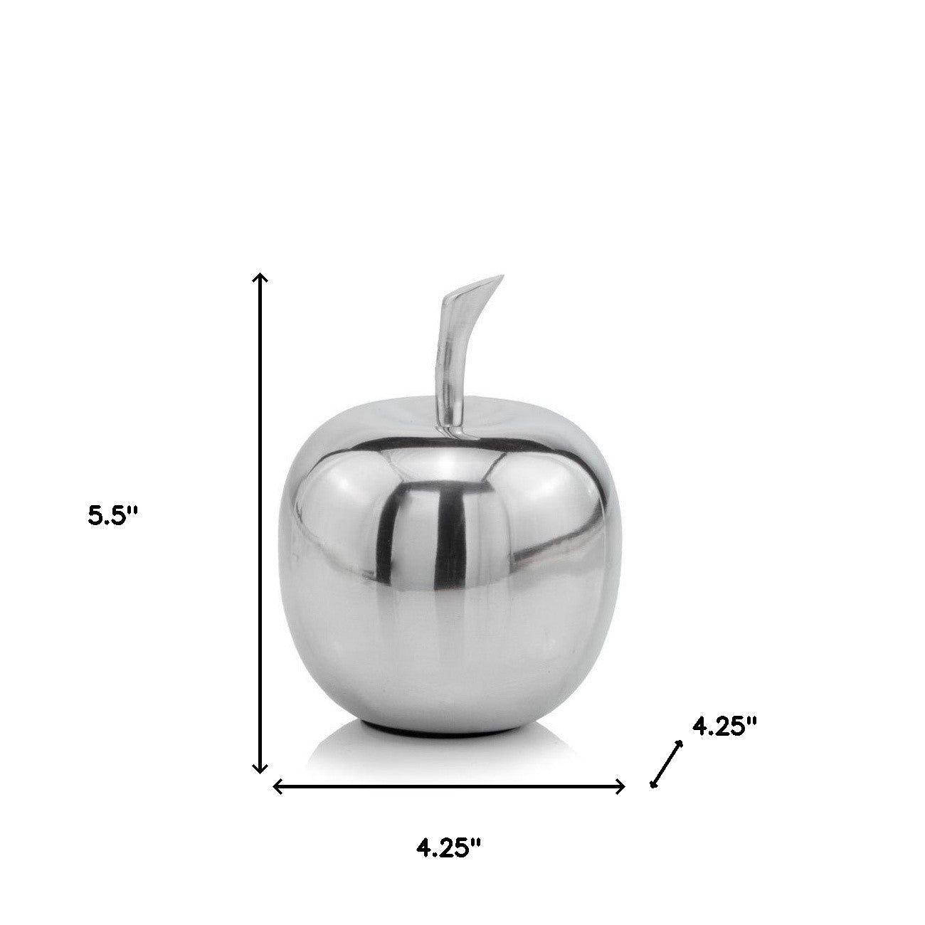 Silver Polished Mini Apple Aluminum Sculpture