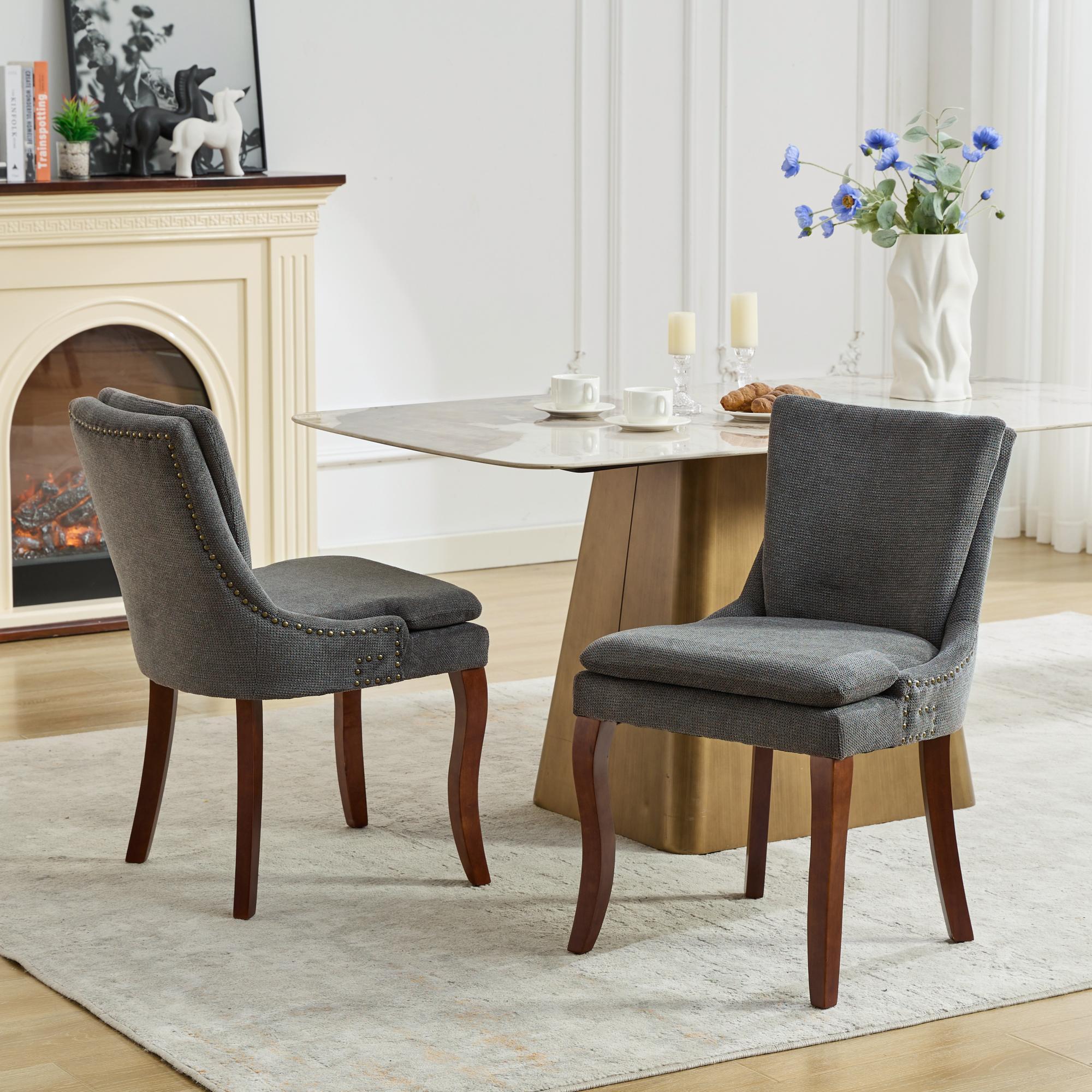 Modern Dining Chairs Set of 2, Gray