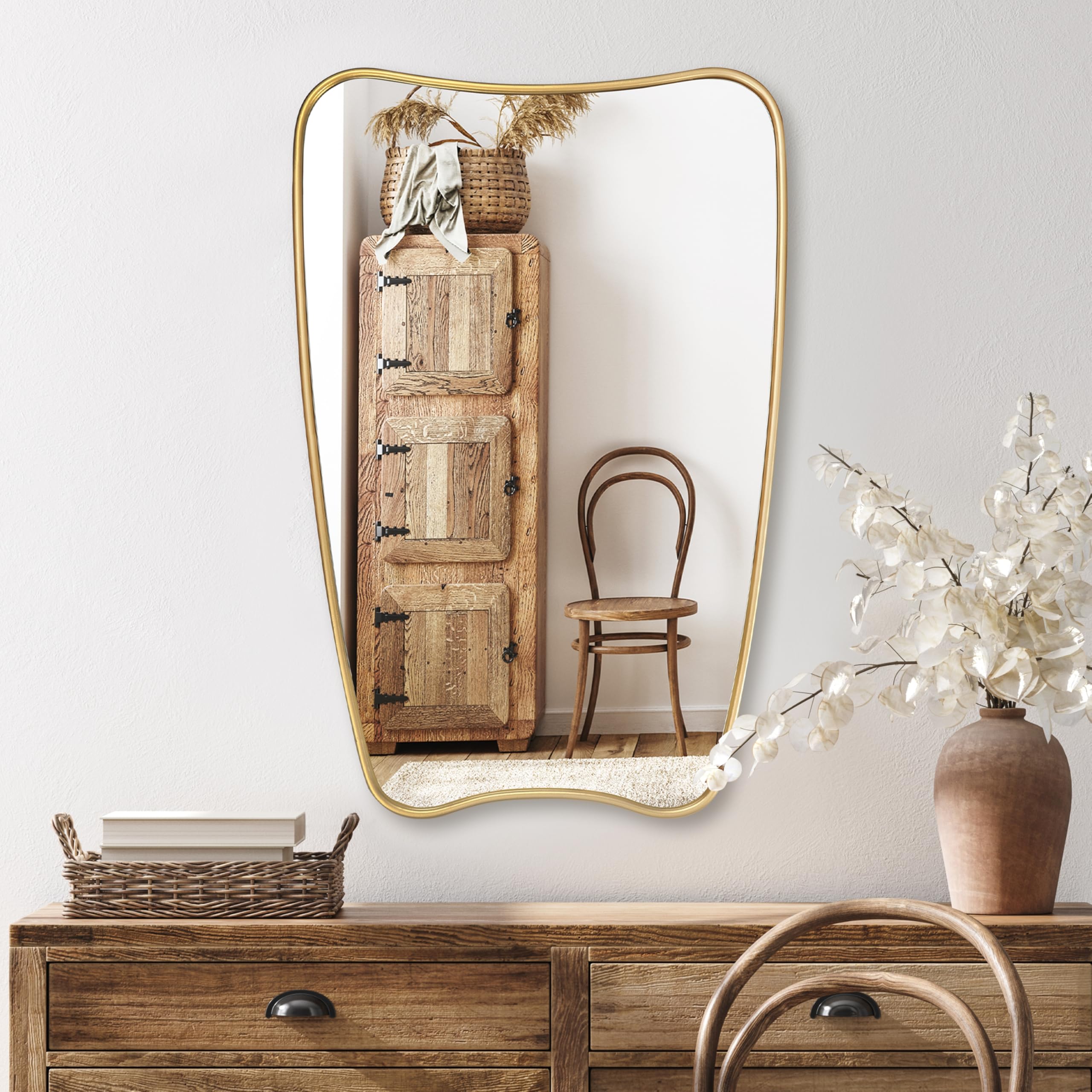 Cloud Frameless Wavy Mirror