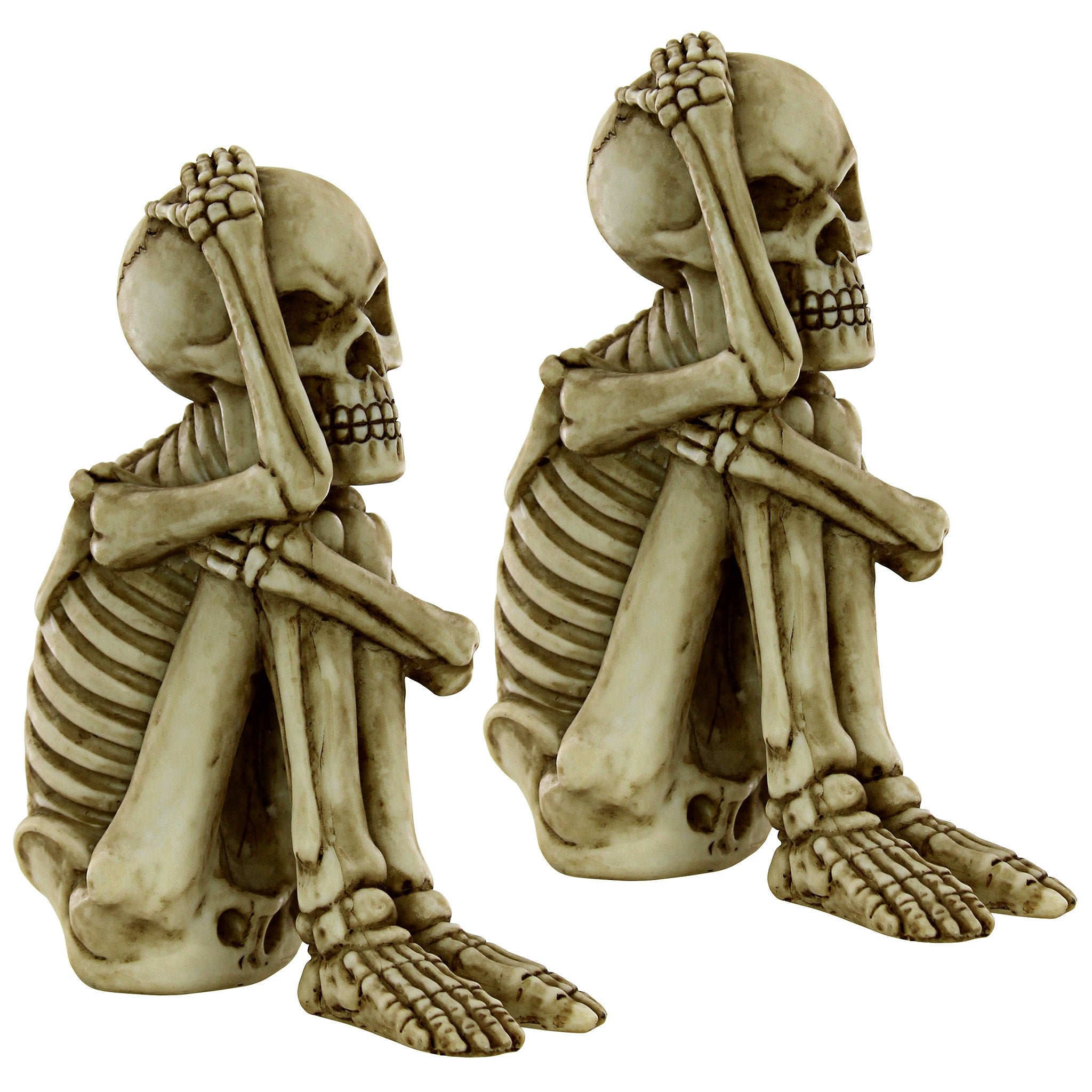 Mr. Bone Jangles Skeleton Sitter Statues: Set of Two