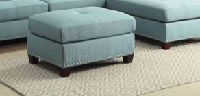 Laurissa Light Teal Linen Ottoman