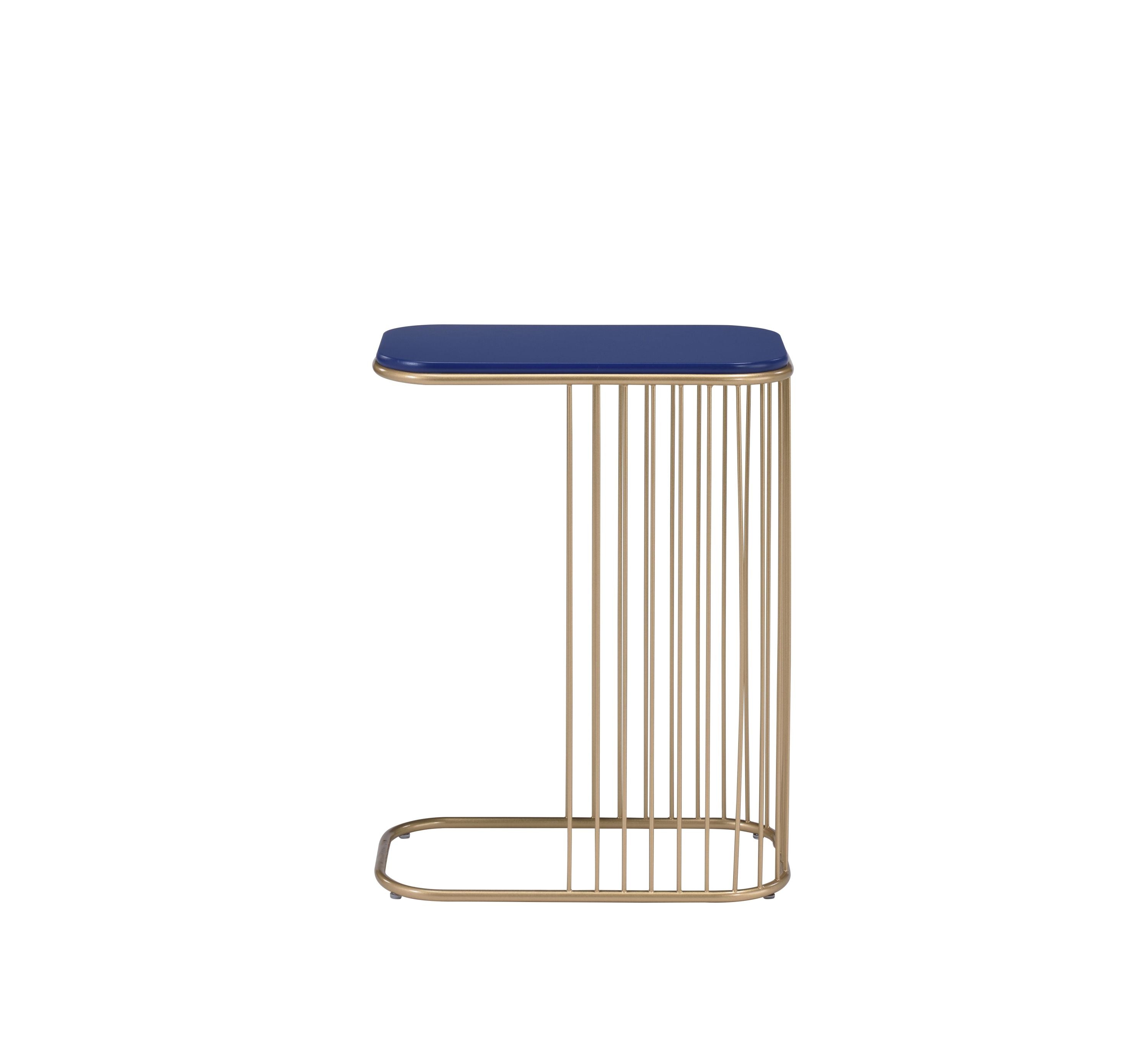 Aviena Blue and Gold Finish Display & Utility functioned Accent Table