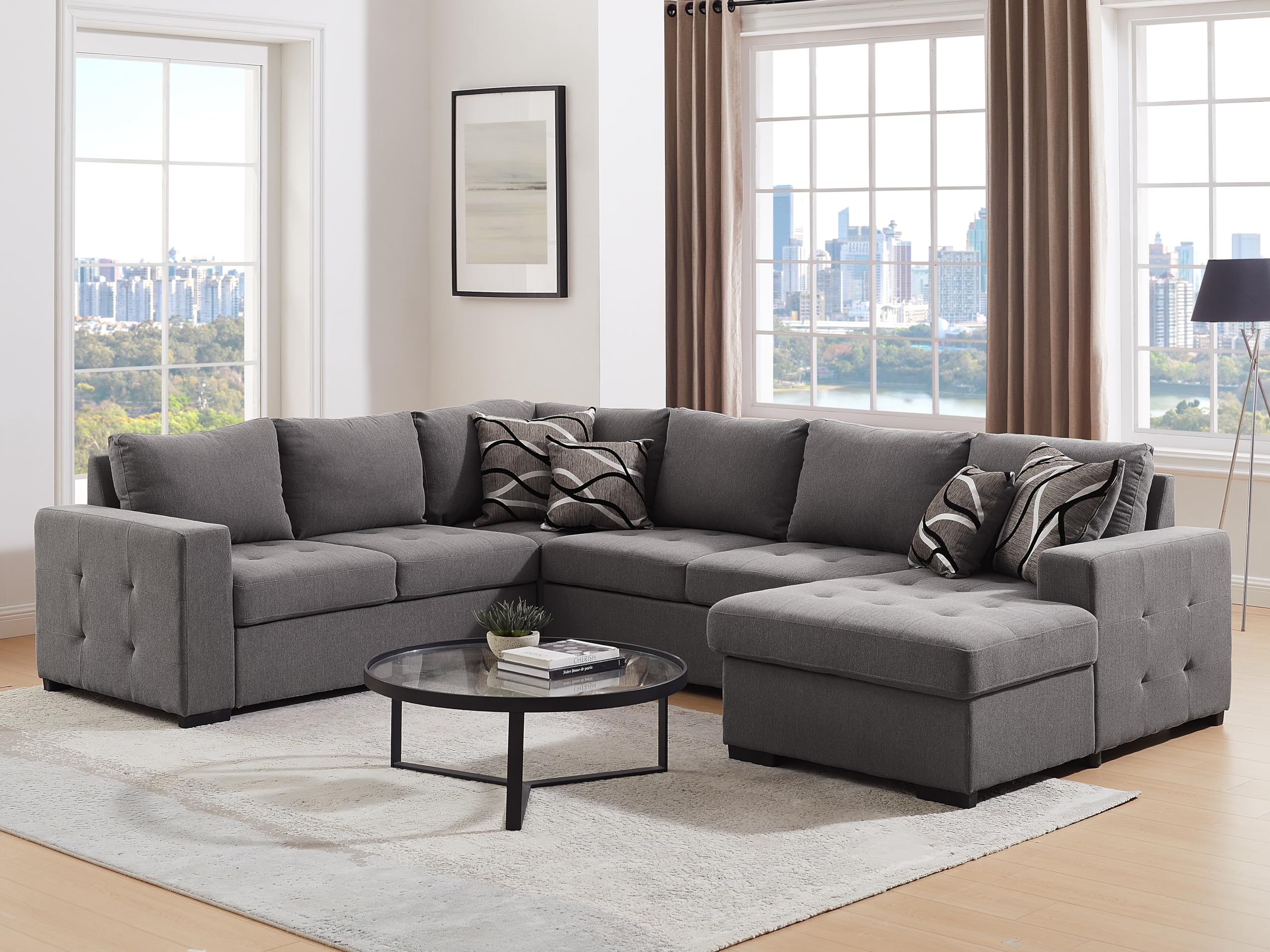 Oversized Sectional Couch with Pull Out Bed