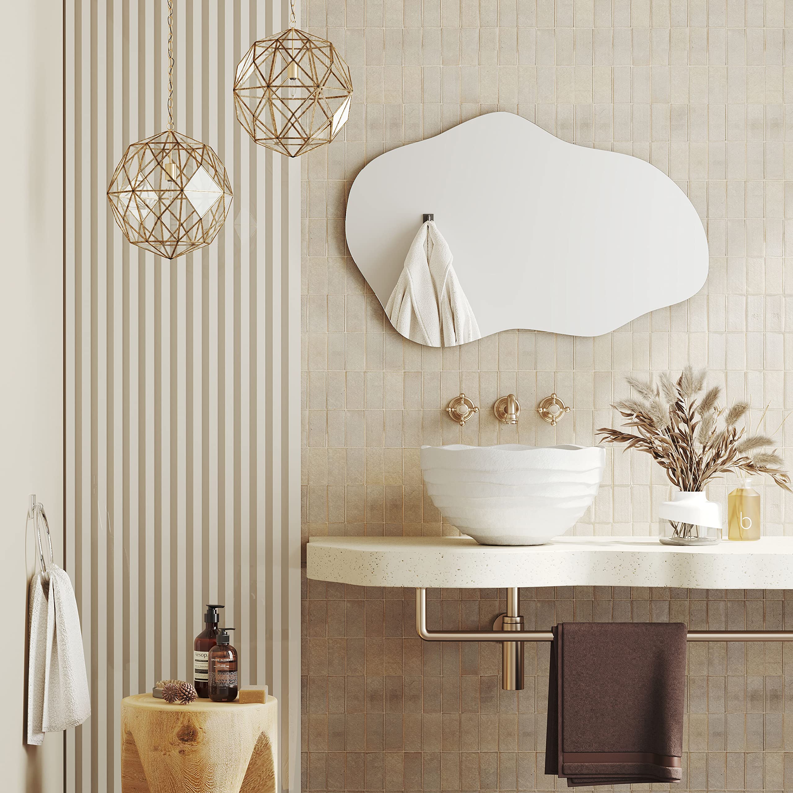 Wavy Mirror Asymmetrical Wall Mirror