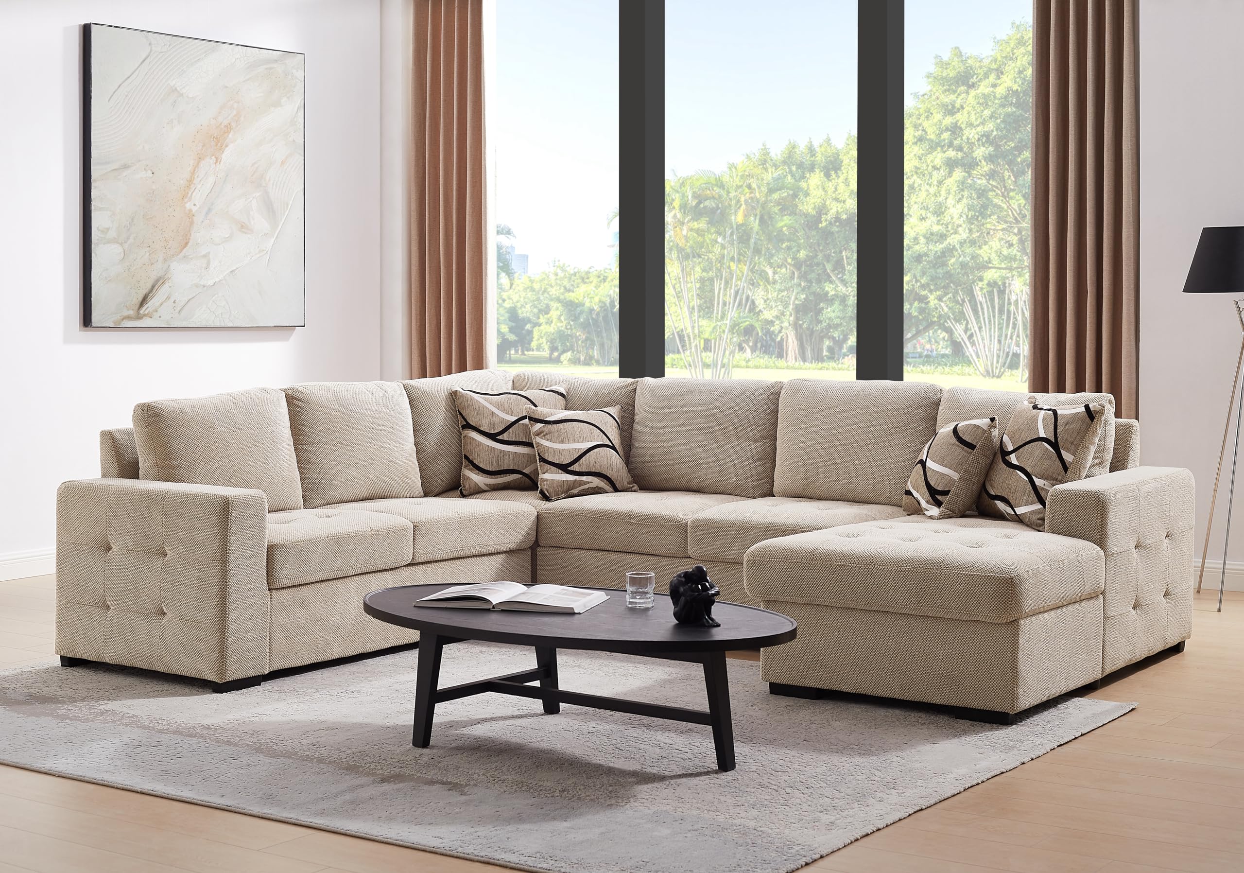 Oversized Sectional Couch with Pull Out Bed