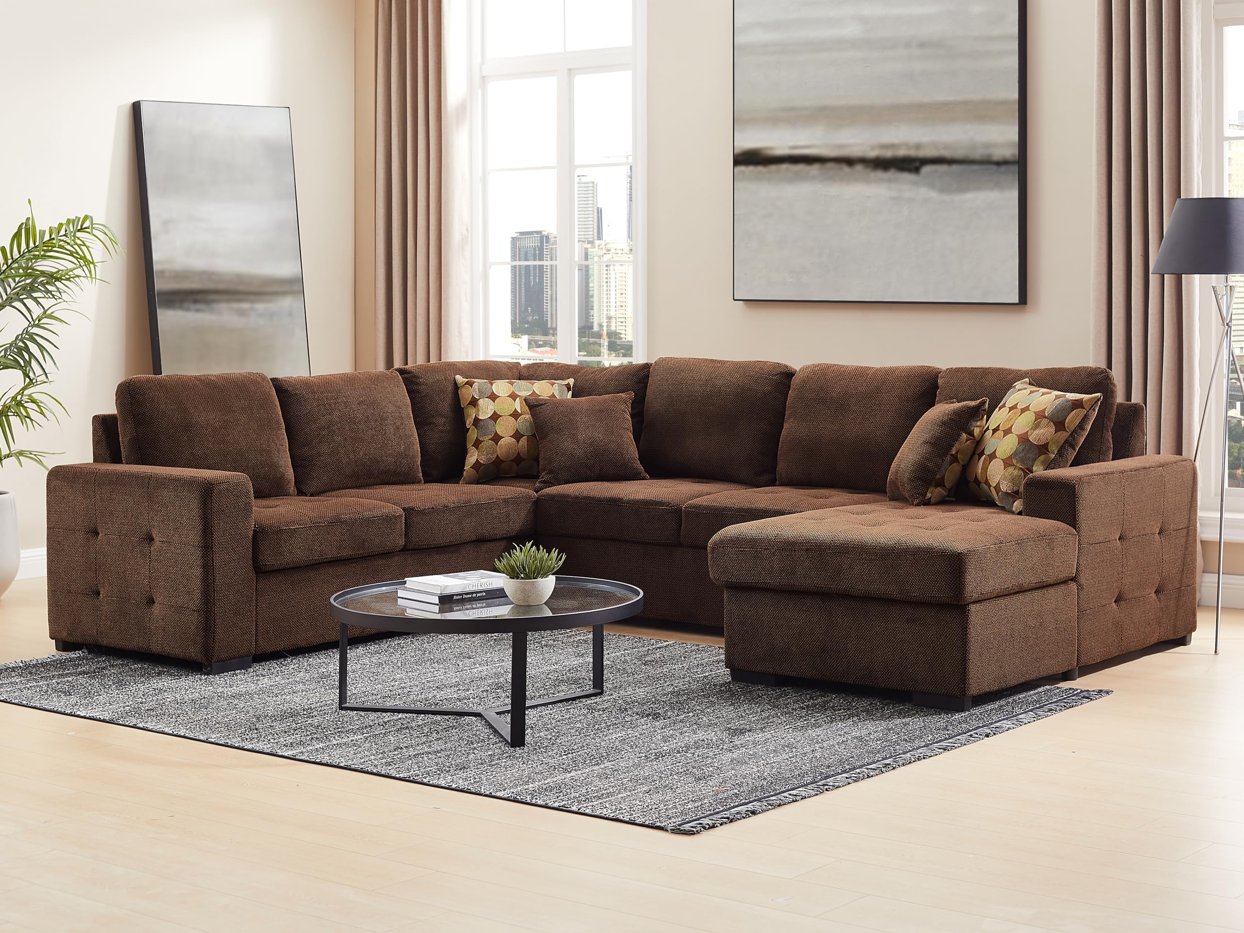 Oversized Sectional Couch with Pull Out Bed