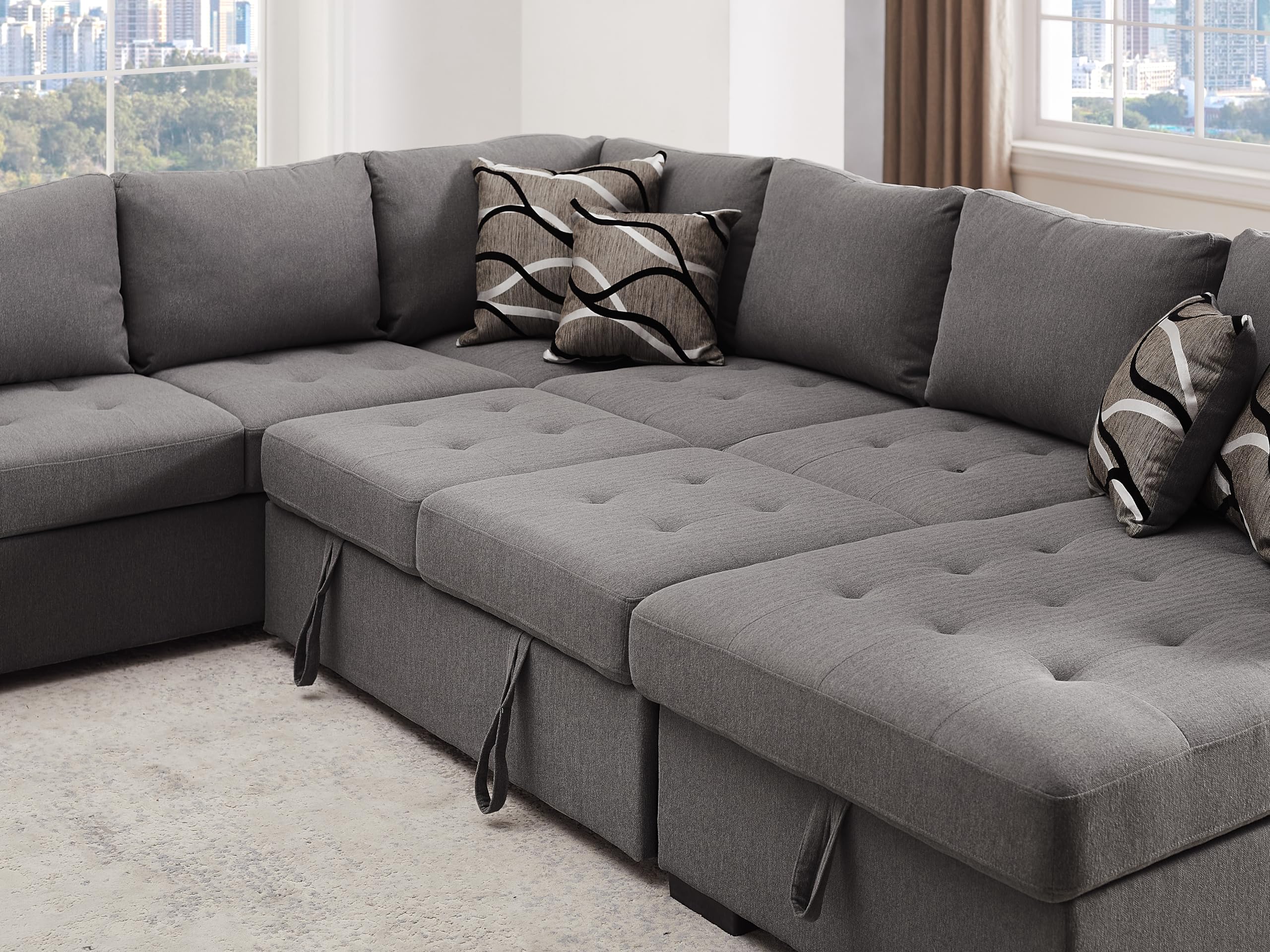 Oversized Sectional Couch with Pull Out Bed