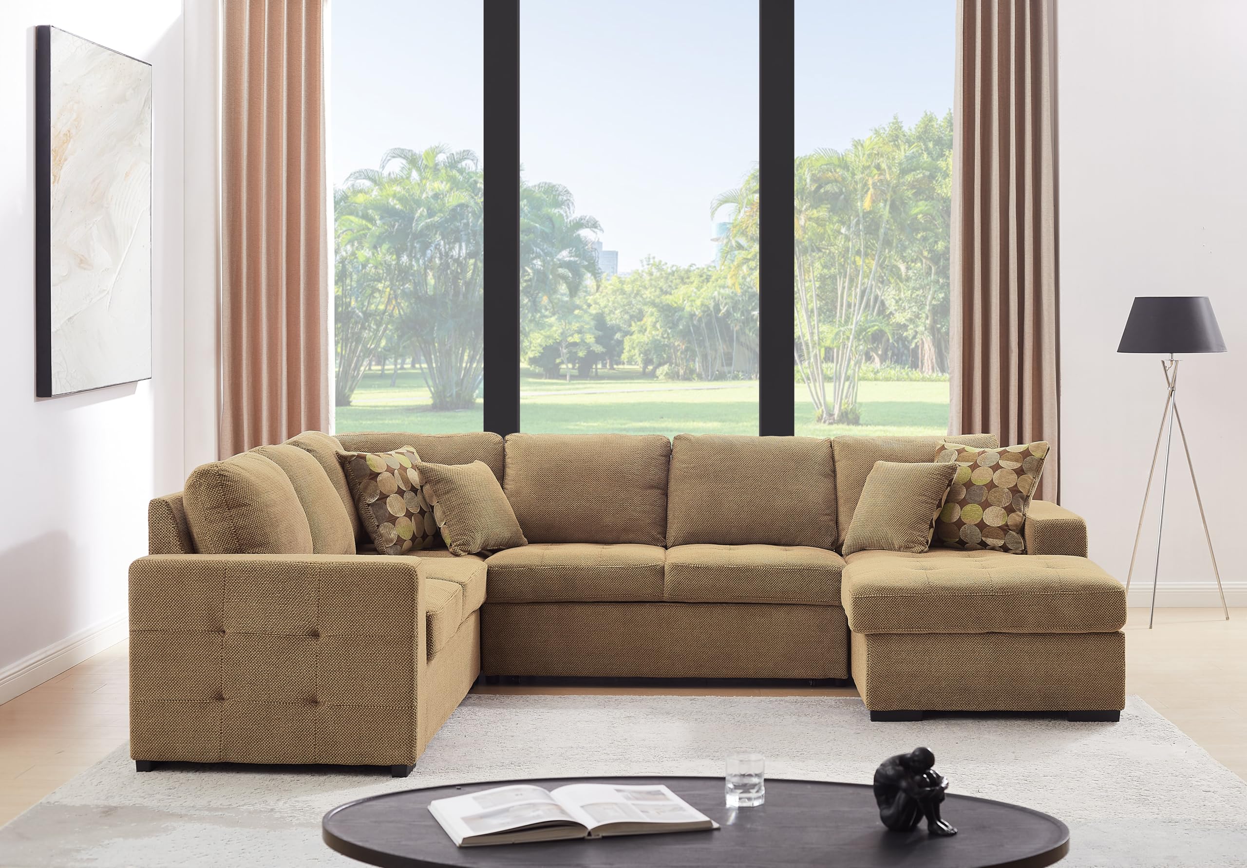 Oversized Sectional Couch with Pull Out Bed